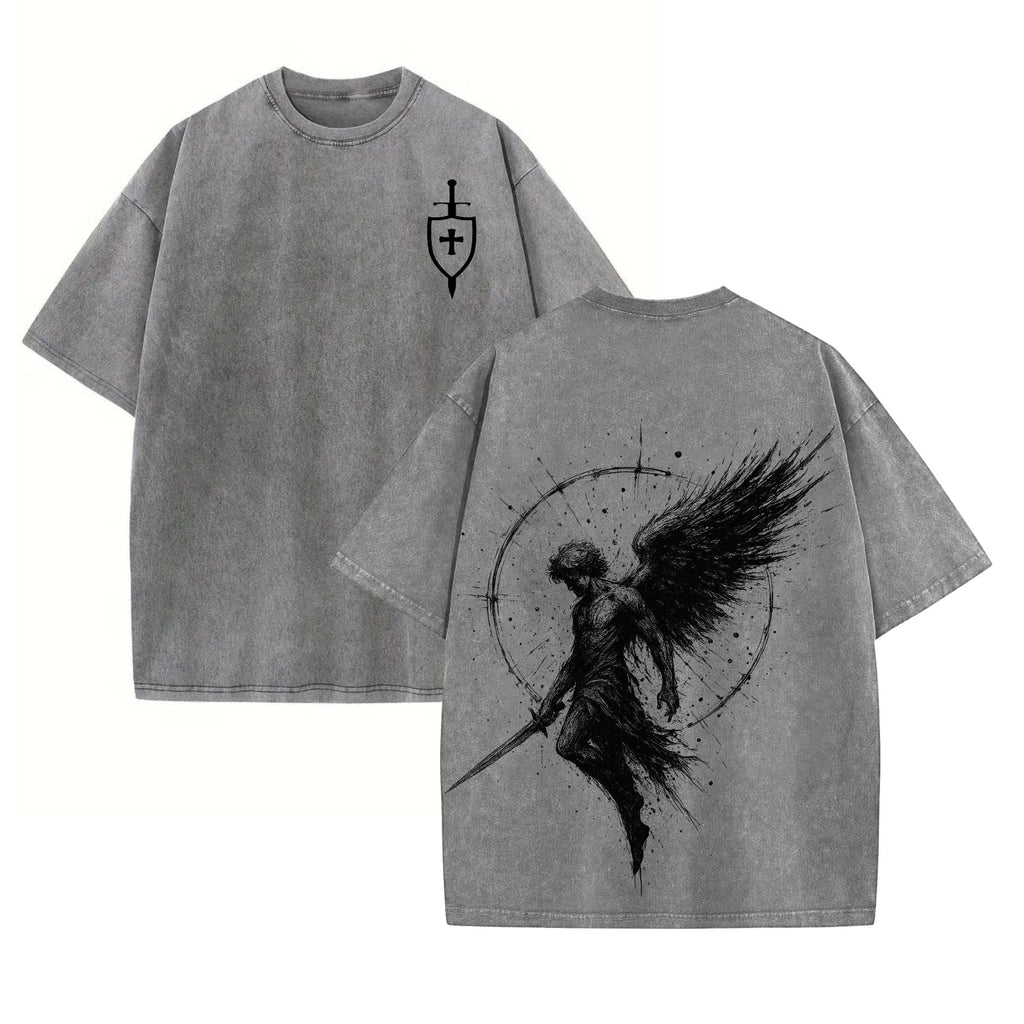Pasimax Sanctus Michael Archangelus T-Shirt — detail close-up