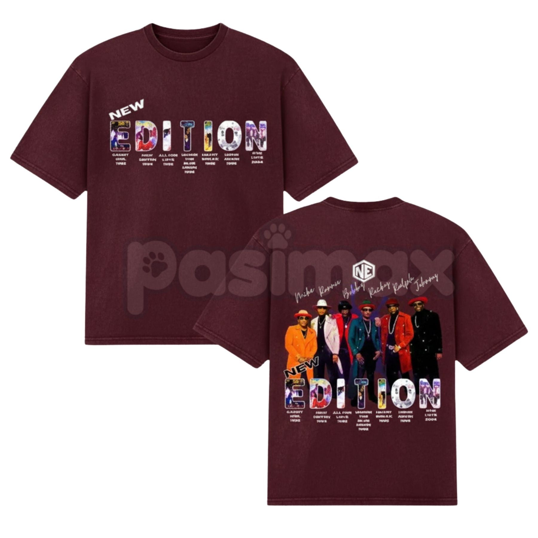 Pasimax New Edition "Way Tour 2026" Inspired T-Shirt - Retro R&B Concert Graphic Tee, NE4Life Fan Merchandise, Vintage 90s Mu