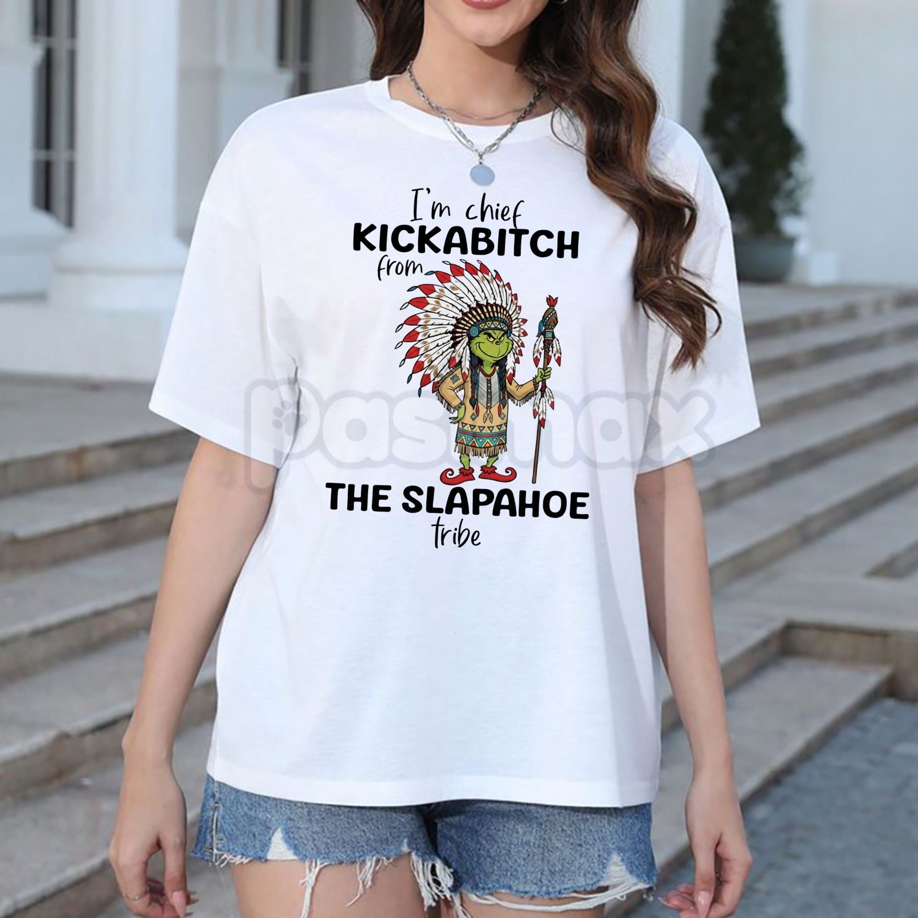 Pasimax Grinch "Chief Kickabitch" Funny Christmas Shirt - Irreverent Holiday Humor Tee, Mean Christmas Slogan, Edgy Grinch Fa