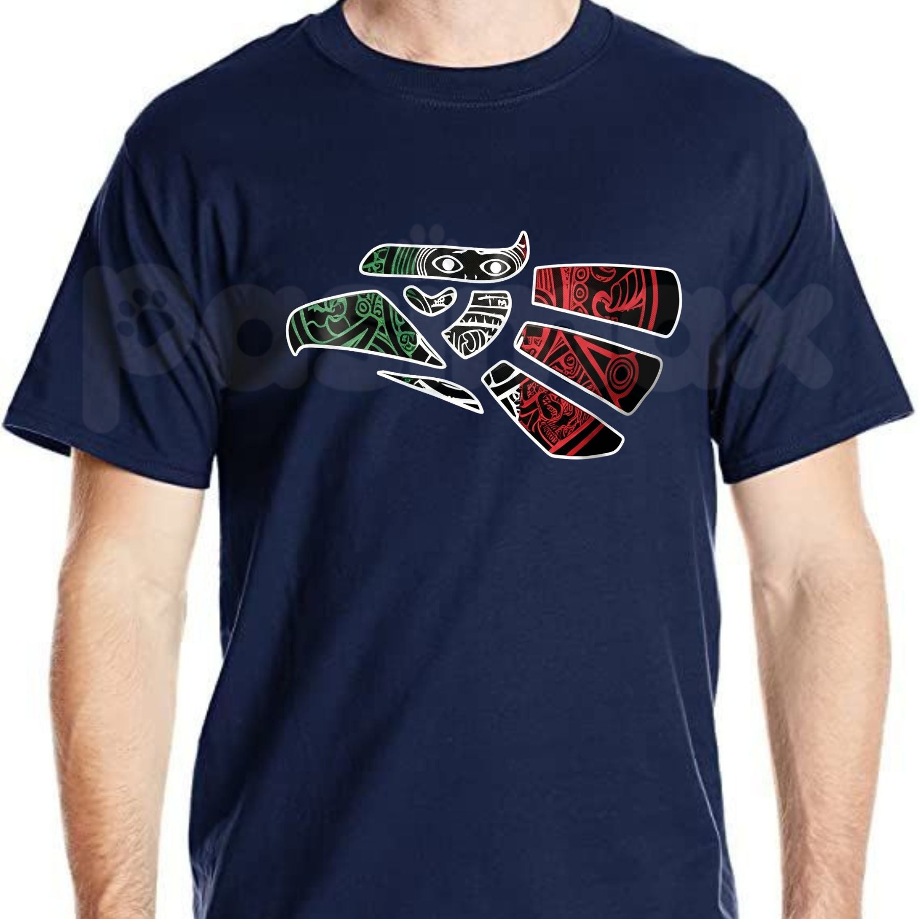 Latino Heritage Mexico Eagle Tribal Art T-Shirt – Bold Mexican Flag Tattoo Graphic Tee, Premium Men's Cultural Streetwear Shirt