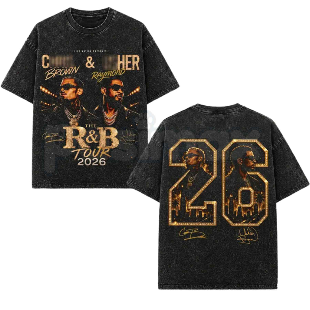 Raymond & Brown The R&B Tour 2026 V36 T-Shirt & Tank Top – Premium Acid Washed Concert Graphic Apparel, Vintage Tour Lightweight Cotton Merch