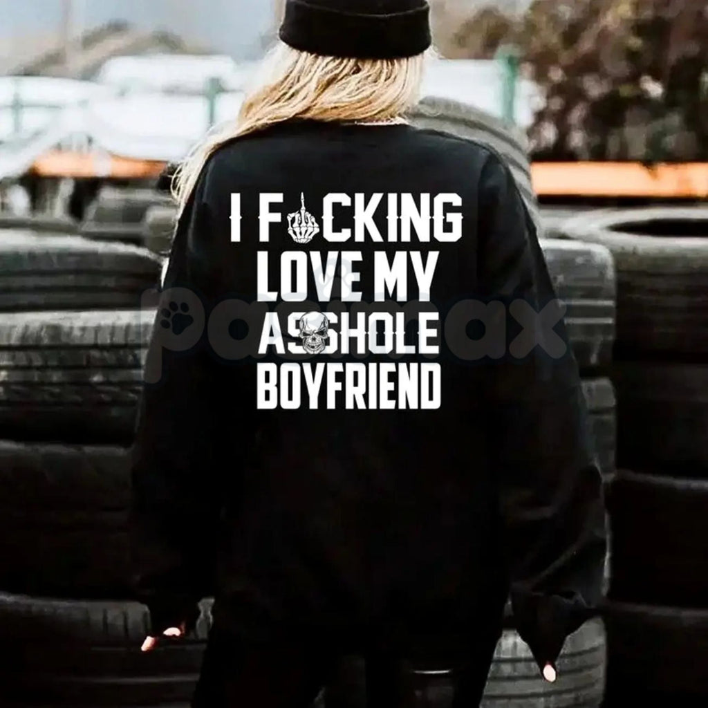 Pasimax I Love My Boyfriend Sweatshirt | Cute Relationship Jumper | Girlfriend Affection Crewneck | Sweet Couple Gift — detai
