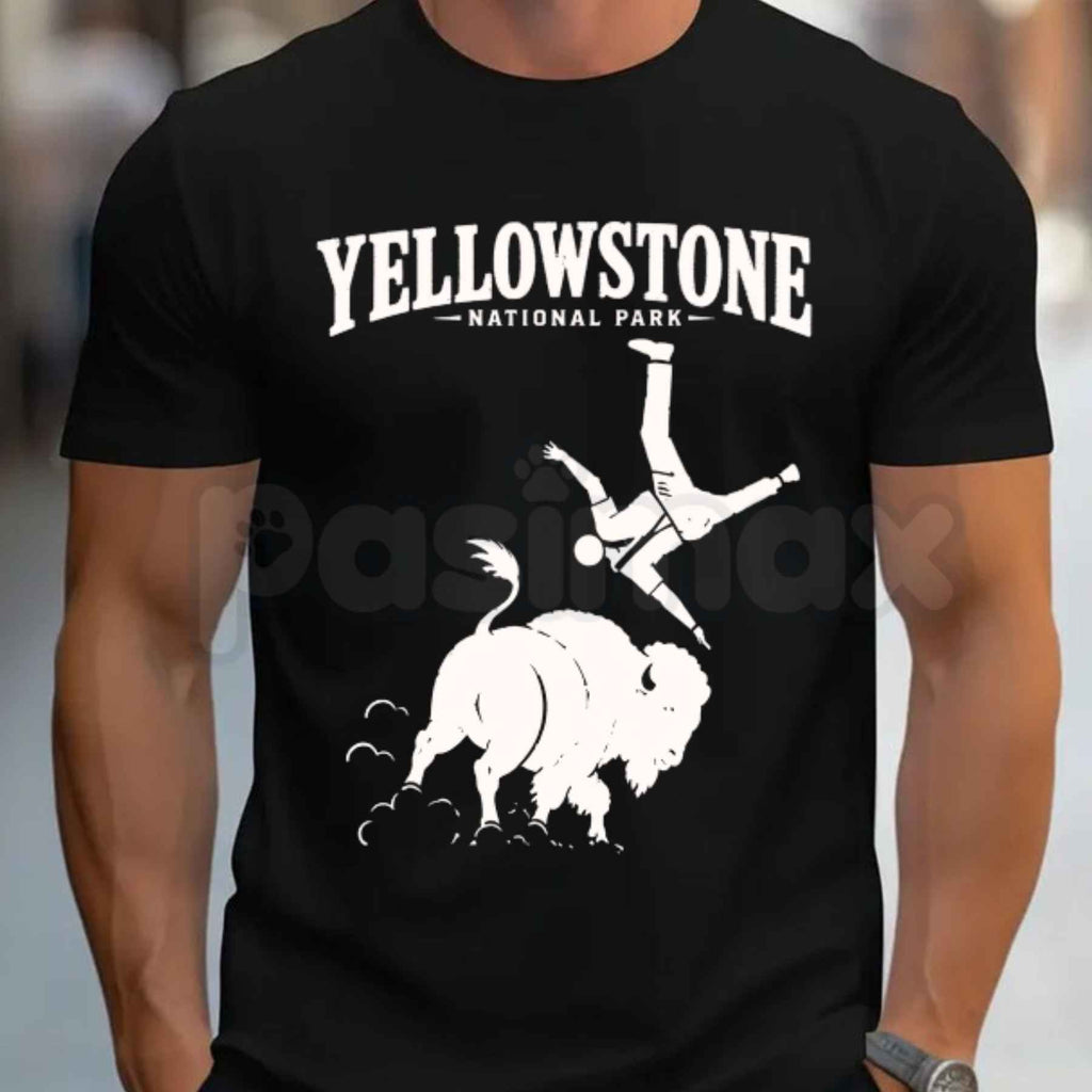 Yellowstone National Park Meme Shirt – Dont Pet The Fluffy Cow Graphic Tee, Funny Bison Warning Signs Unisex Cotton Outdoorsy Shirt