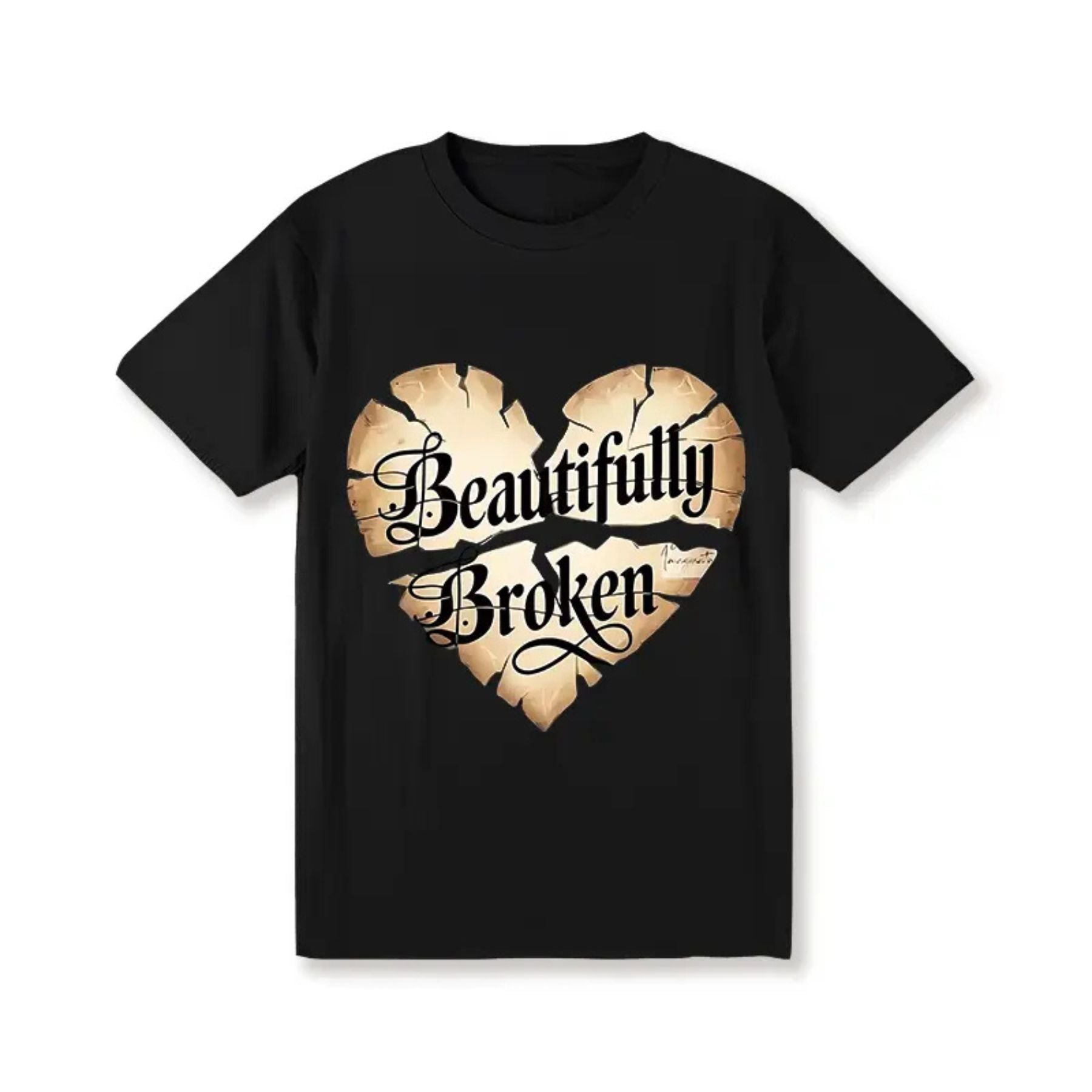 Pasimax "Beautifully Broken" Vintage Graphic Tee - Stylish Urban Streetwear, Essential Couples Gift — detail close-up