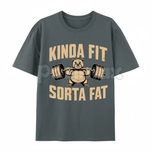 "Kinda Fit Sorta Fart" Funny Gym T-Shirt – Sarcastic Fitness Graphic Tee, Premium 100% Cotton Workout Humor Top, Soft Lived-In Heavyweight Activewear Shirt, Made in USA