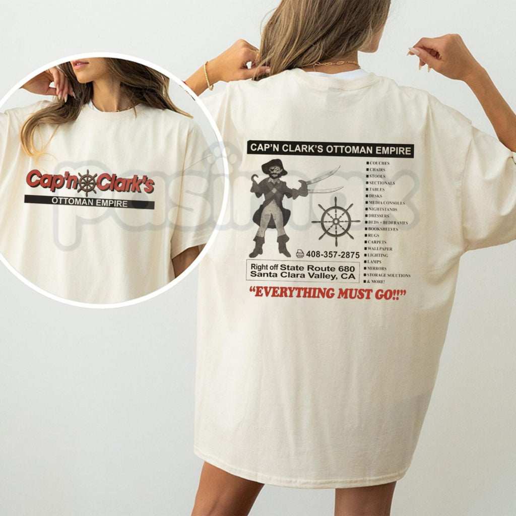 Cap’n Clark’s "Ottoman Empire" T-Shirt – Funny History Pun Graphic Tee, Premium 100% Cotton Nautical & Furniture Humor Top, Soft Lived-In Heavyweight Sarcastic Captain Shirt, Made in USA