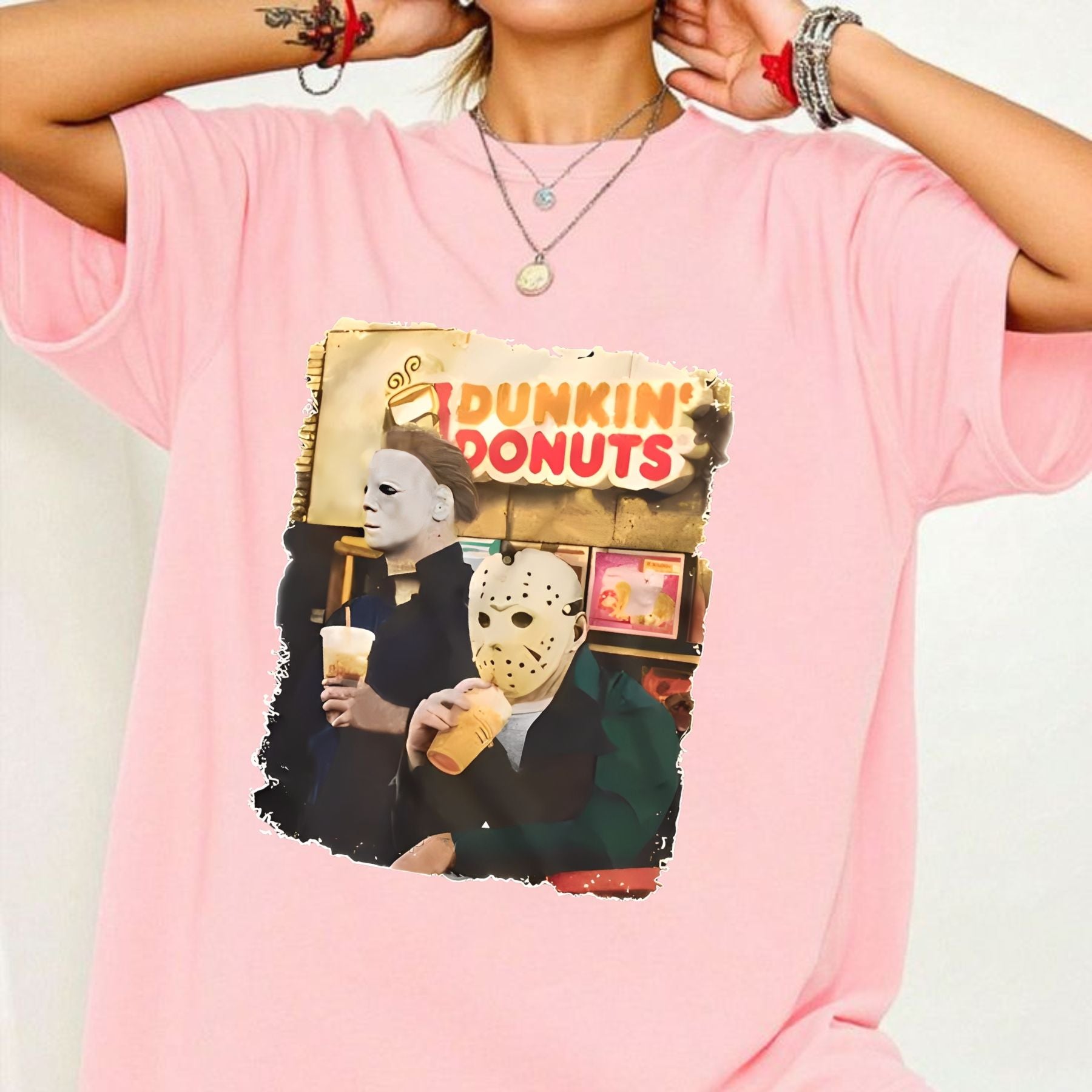 Pasimax Vintage Horror Cartoon Halloween T-Shirt — detail close-up