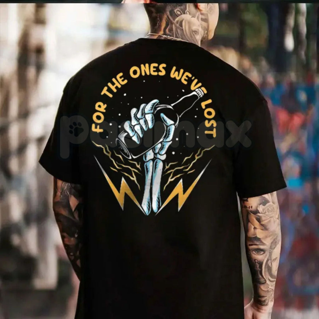 Pasimax "For The Ones We've Lost" Memorial T-Shirt - In Loving Memory Back Print Graphic Tee, Premium 100% Cotton Remembrance