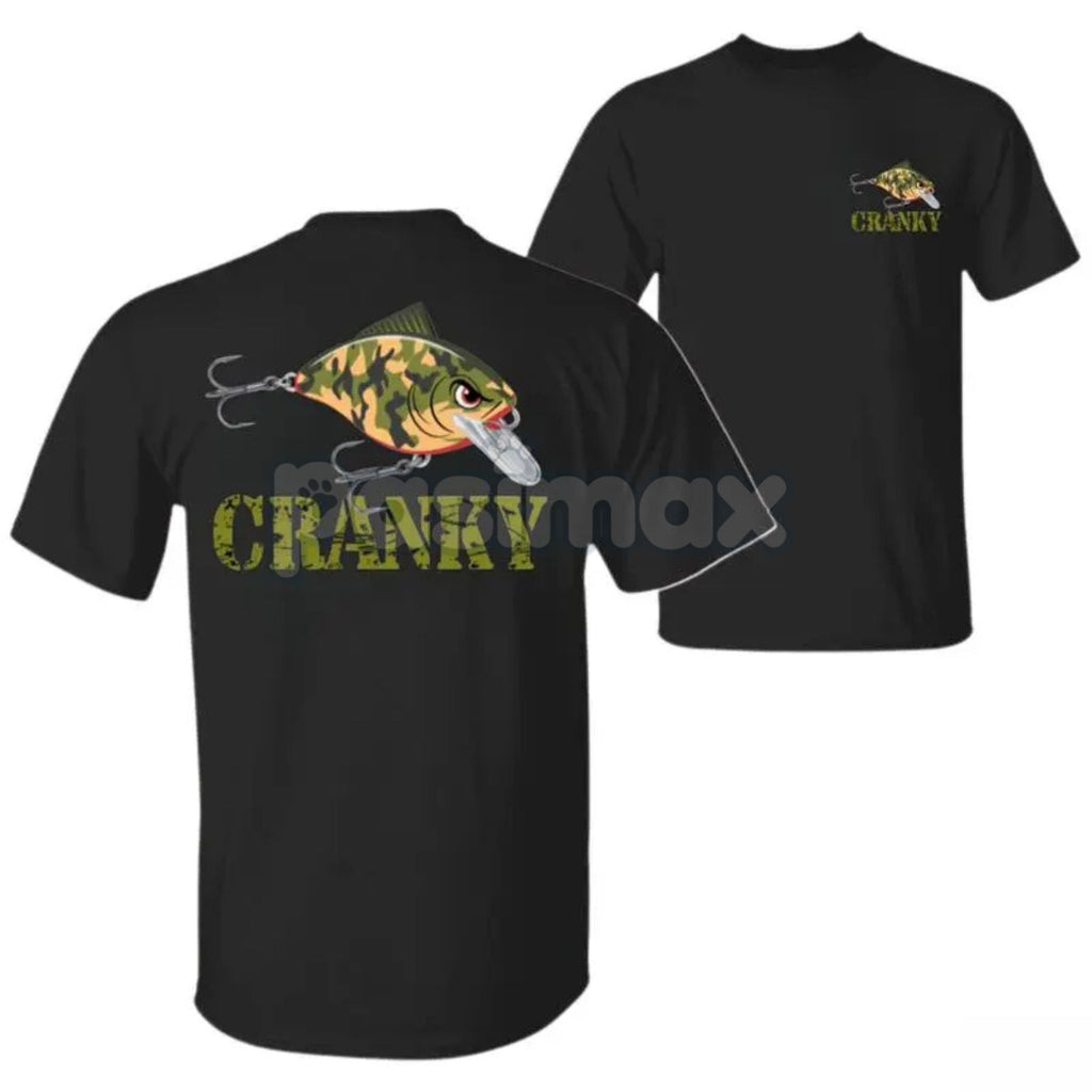 Pasimax Crankbait T-Shirt - Camo Bass Fishing Lure Graphic Tee, Angler Humor Apparel for Men, Gift for Crankbait Lovers — det