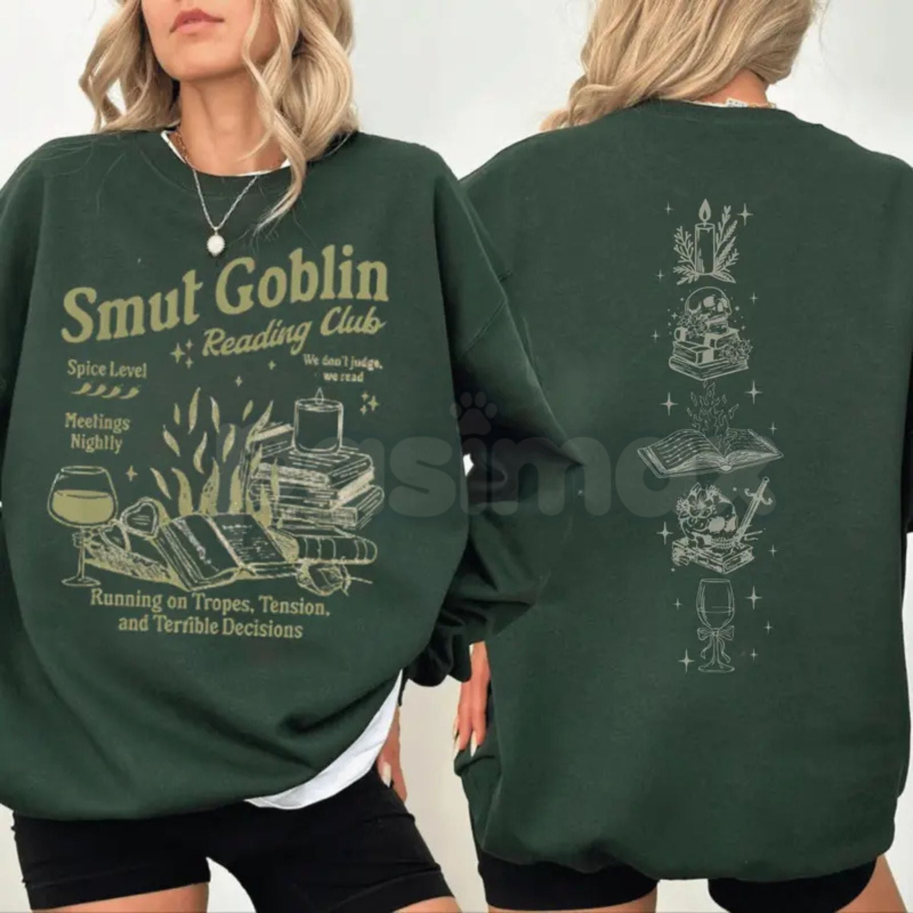 Pasimax Smut Goblin Dark Romance Shirt Sweatshirt | Spicy Romantasy Bookish Crewneck | Funny Reader Gift | Fantasy Bookworm A