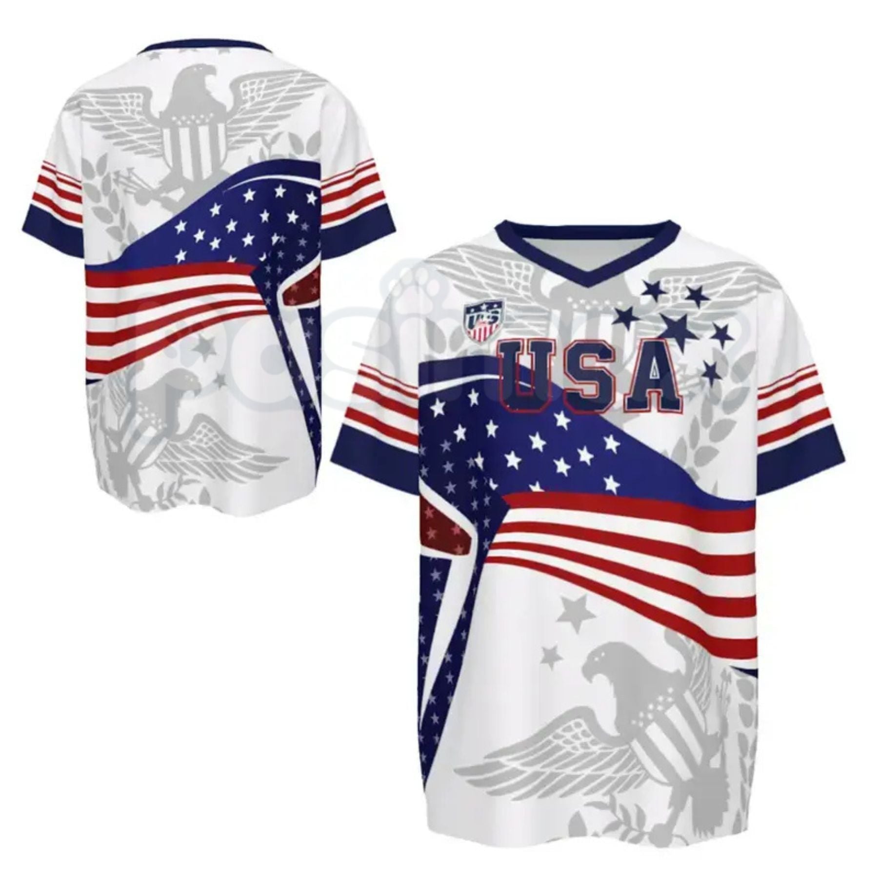 2026 America Soccer Jersey for Men – USA Football Fan Shirt, Quick-Drying V-Neck Casual Sportswear
