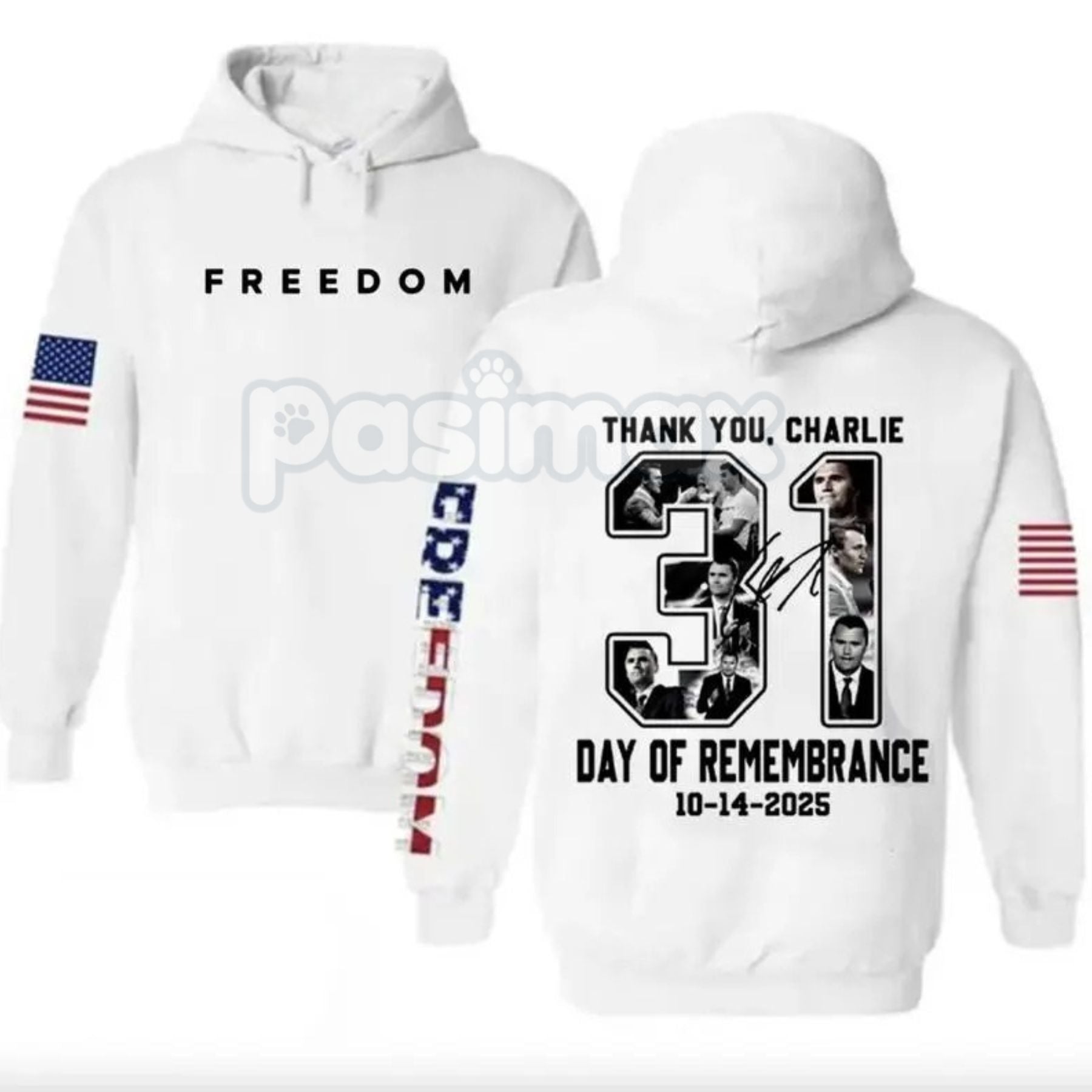 Pasimax National Day of Remembrance October 14th 2025 Hoodie — detail close-up