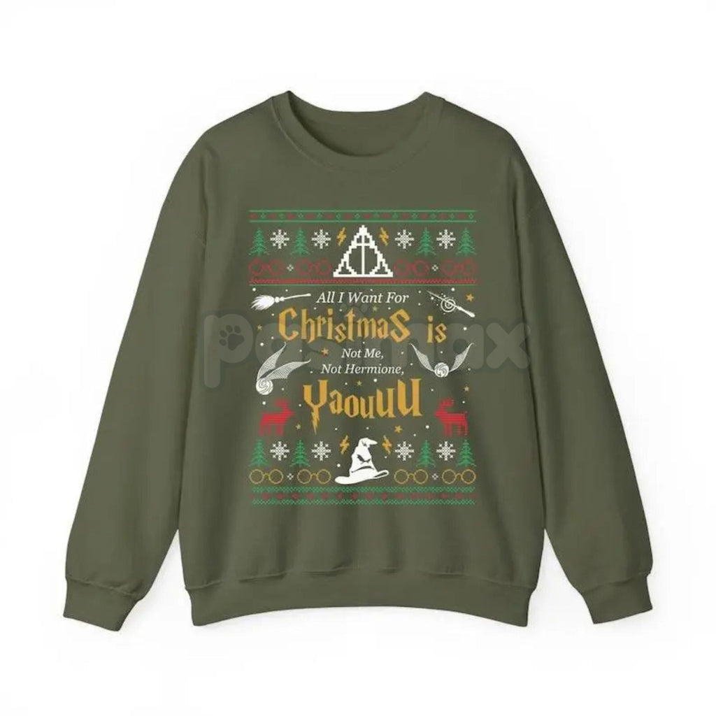 Pasimax "All I Want for Christmas Is Not Me" Ugly Sweatshirt | Funny Women Xmas Crewneck | Self-Deprecating Holiday Sweater |