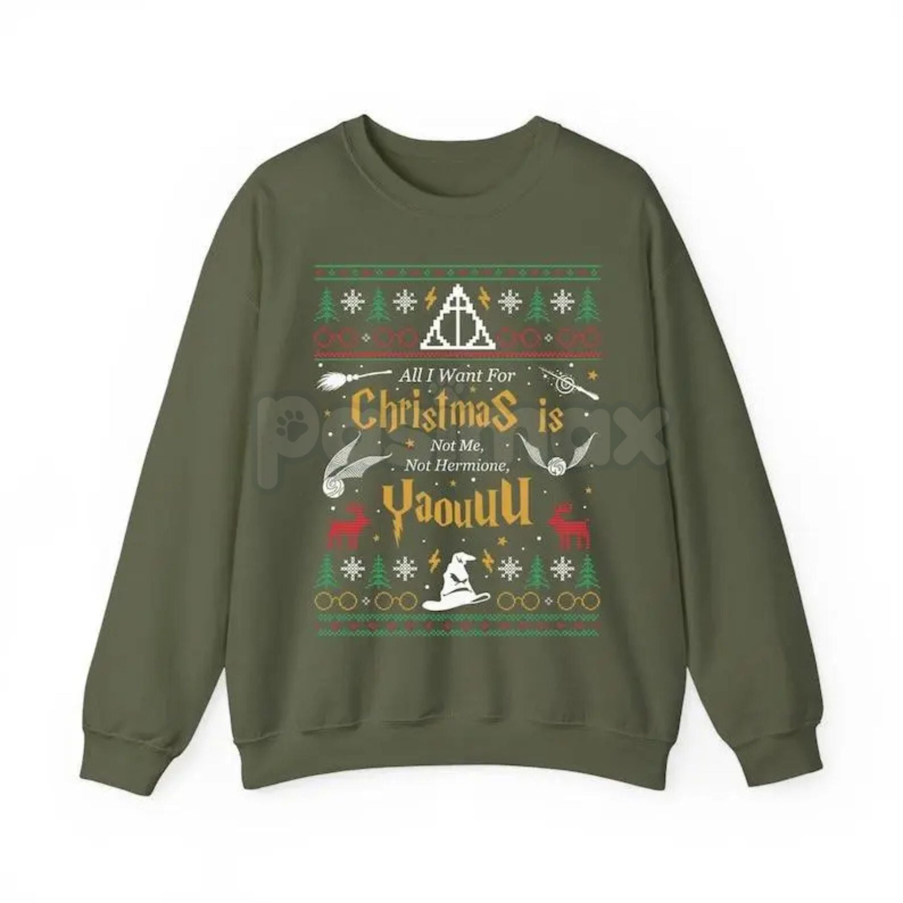 Pasimax "All I Want for Christmas Is Not Me" Ugly Sweatshirt | Funny Women Xmas Crewneck | Self-Deprecating Holiday Sweater |