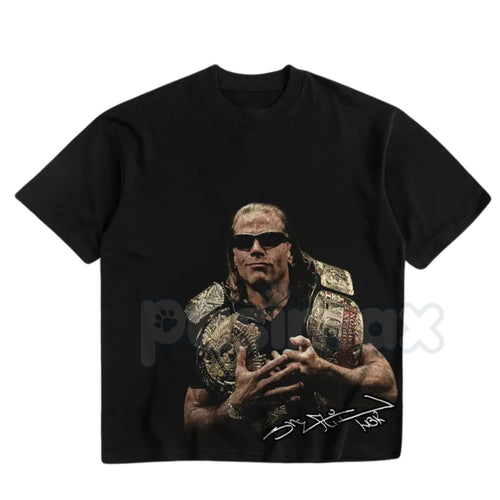 Shawn Michaels Signature HBK T-Shirt - WWE Mr. WrestleMania Graphic Tee, The Heartbreak Kid Wrestling Fan Apparel, Premium Heavyweight 100% Cotton Shirt, Legendary WWE Superstar Tribute Top, Vintage Wrestling Style Streetwear