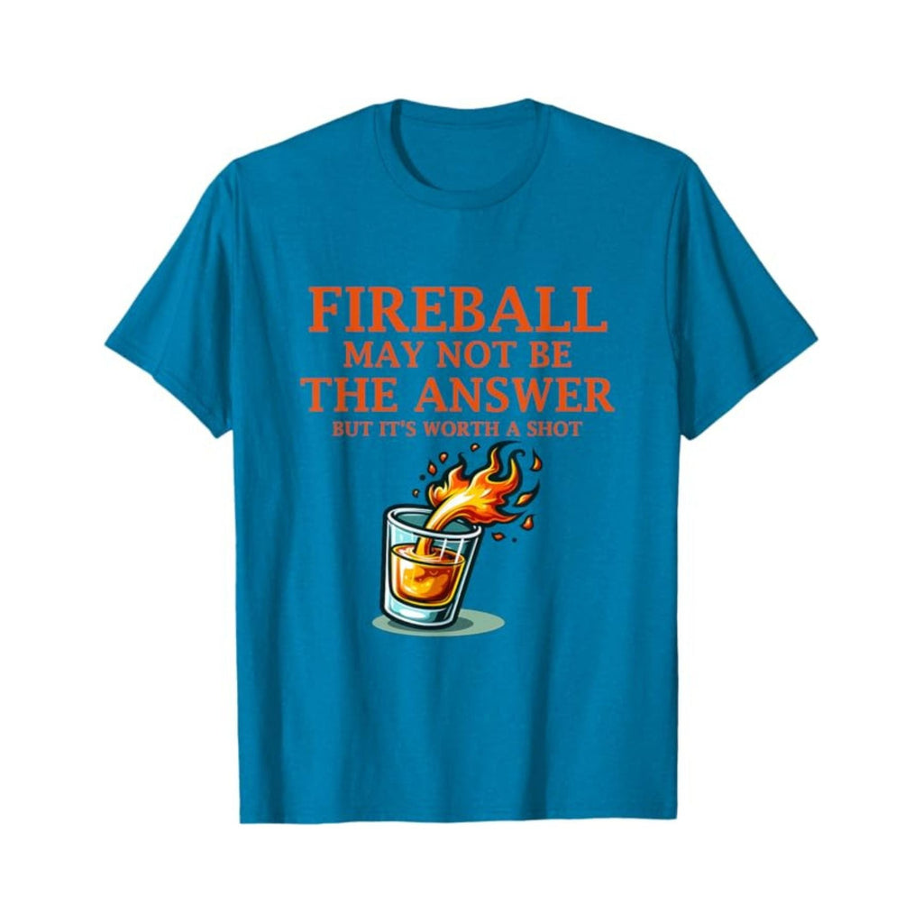 Pasimax Men's "Fireball & Whiskey" Graphic Tee — detail close-up