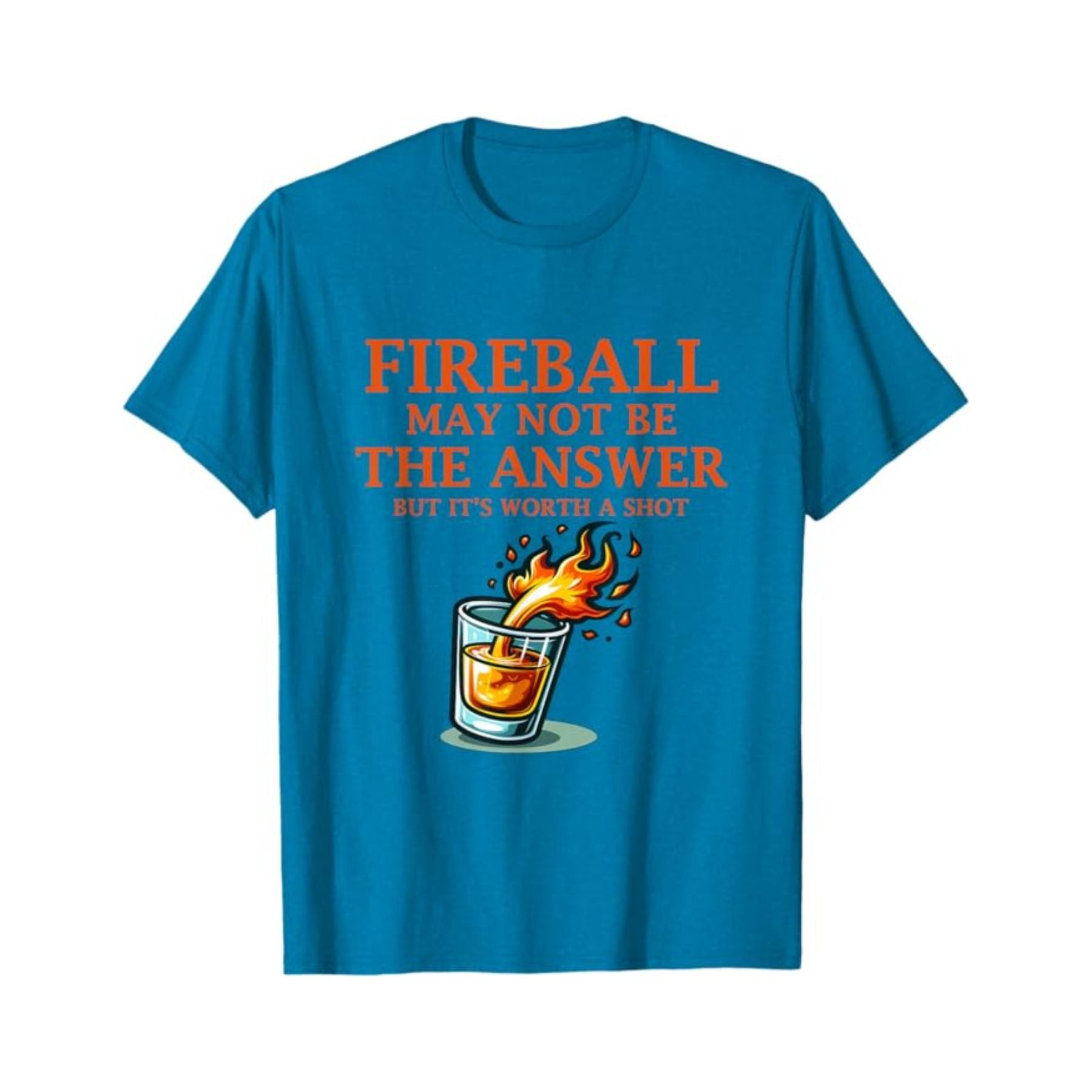 Pasimax Men's "Fireball & Whiskey" Graphic Tee — detail close-up