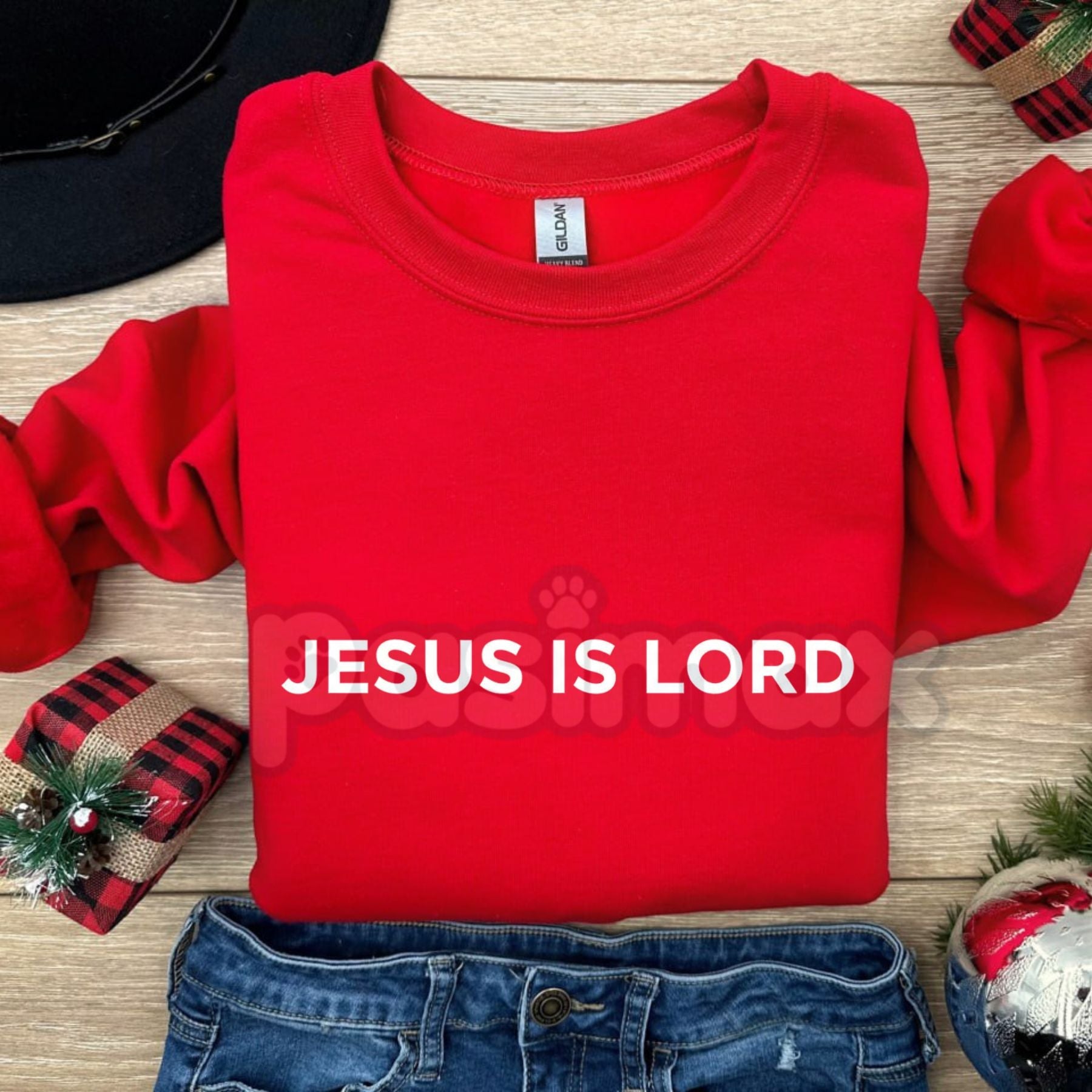 Pasimax Unisex JESUS IS LORD Sweatshirt | Christian Faith Statement Jumper | Religious Scripture Apparel | Spiritual Gift Cre