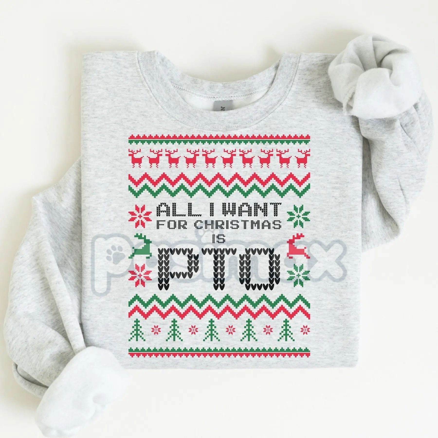 Pasimax Office Ugly Christmas Sweater | Funny Christmas PTO Shirt | All I Want Xmas PTOer Gift | Coworker Work Gift Exchange 