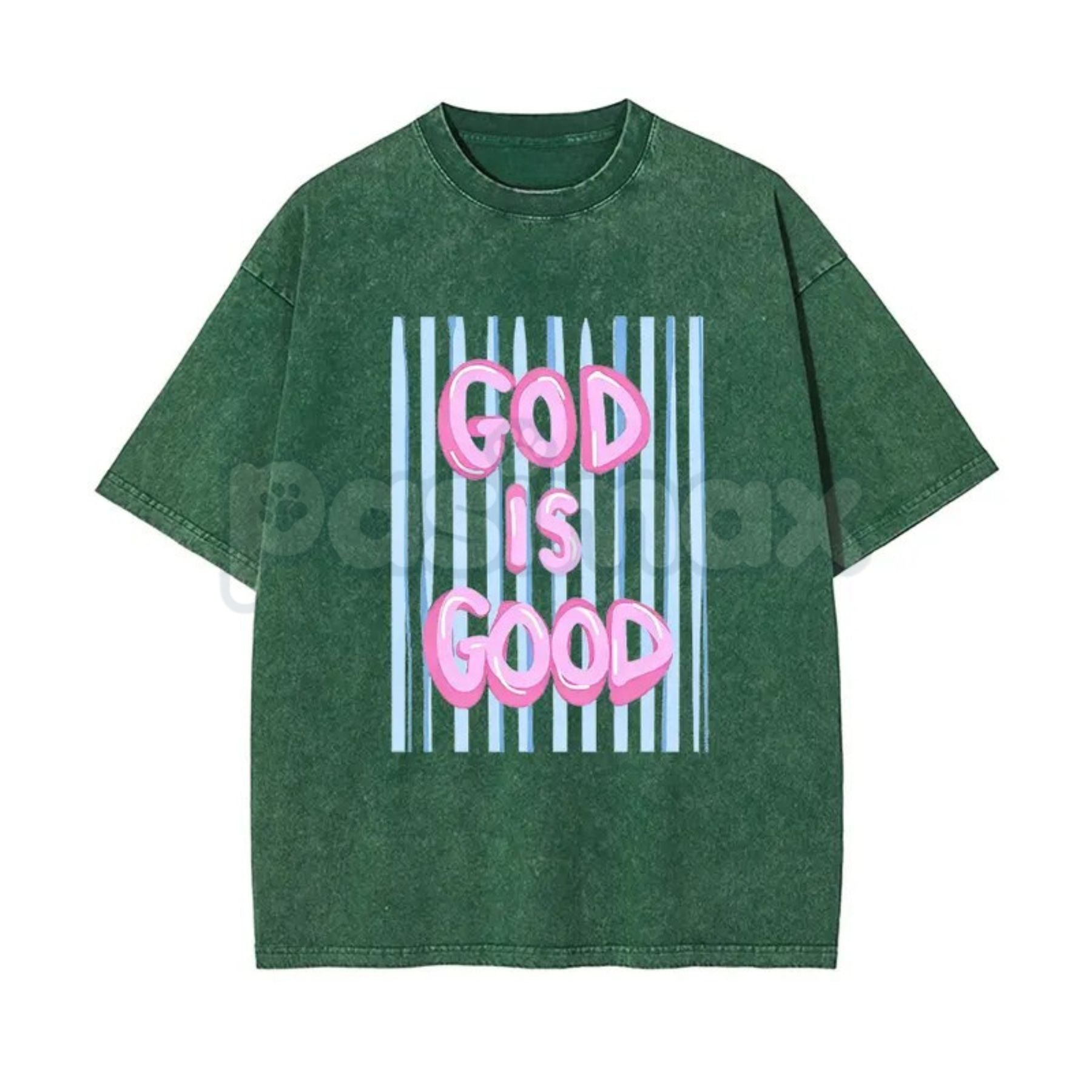 Pasimax Unisex God is Good Print Washed T-Shirt – Aesthetic Christian Faith Graphic Tee, Retro Faith-Based Oversized Top — de