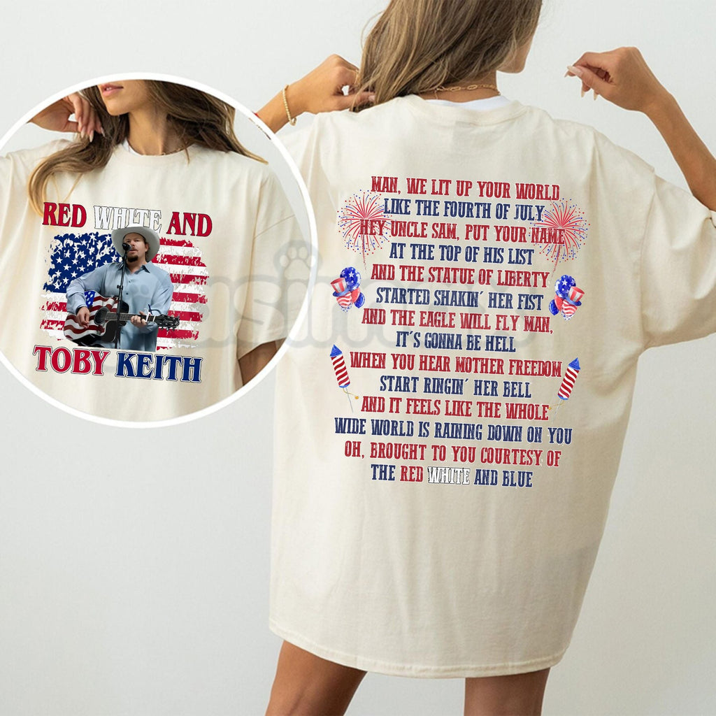 Pasimax Toby Keith "Courtesy of the Red, White, and Blue" T-Shirt — detail close-up