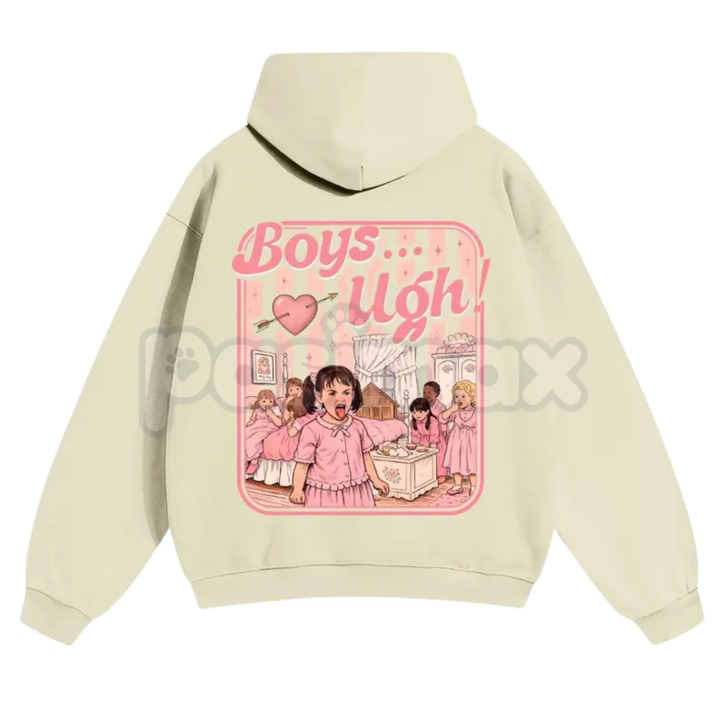 Pasimax Unisex “Boys...Ugh!” 90s Movie Quote Hoodie – Funny Valentine's Streetwear Pullover, Retro Y2K Aesthetic Graphic Hood