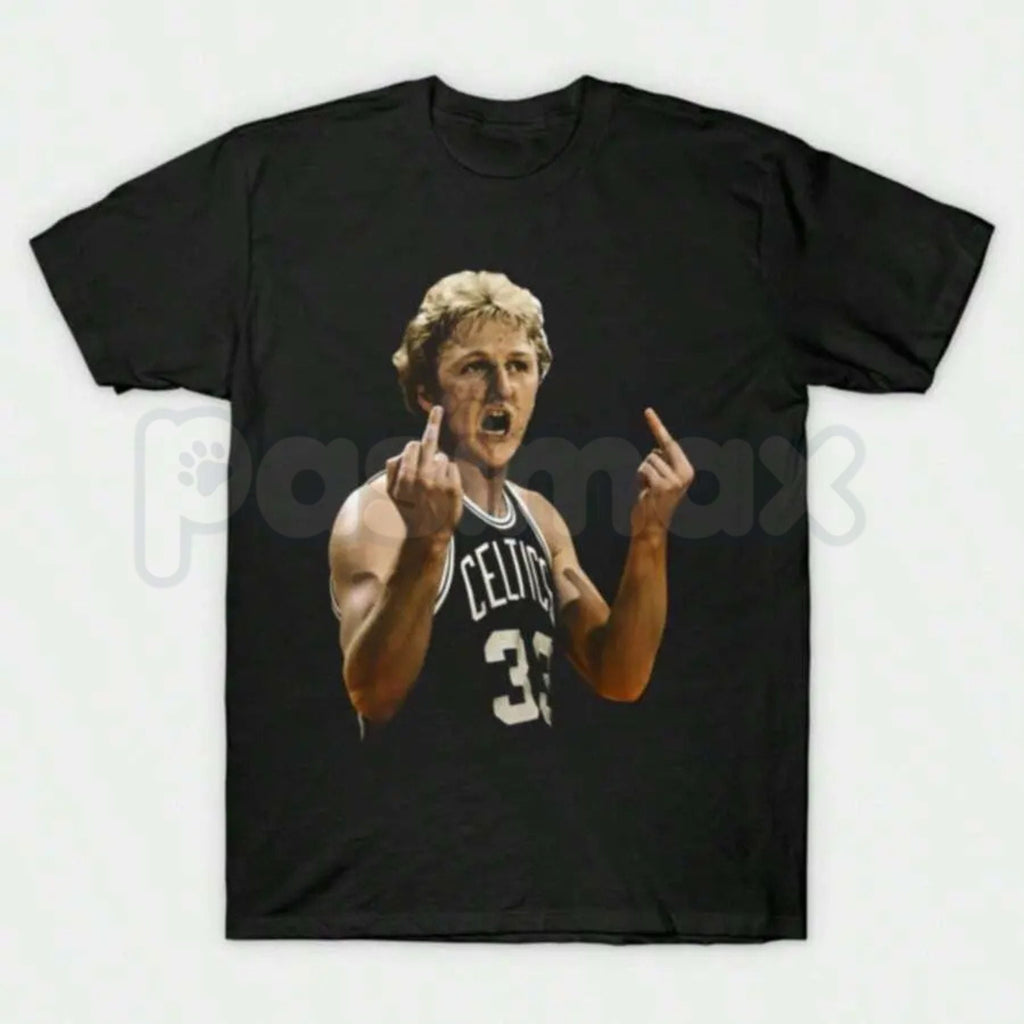 Larry Bird Retro 90s Graphic T-Shirt – Vintage Boston Basketball Men's Tee, Premium 100% Cotton Hardwood Legend Top, Soft Lived-In Heavyweight Sportswear Heritage Shirt, Made in USA