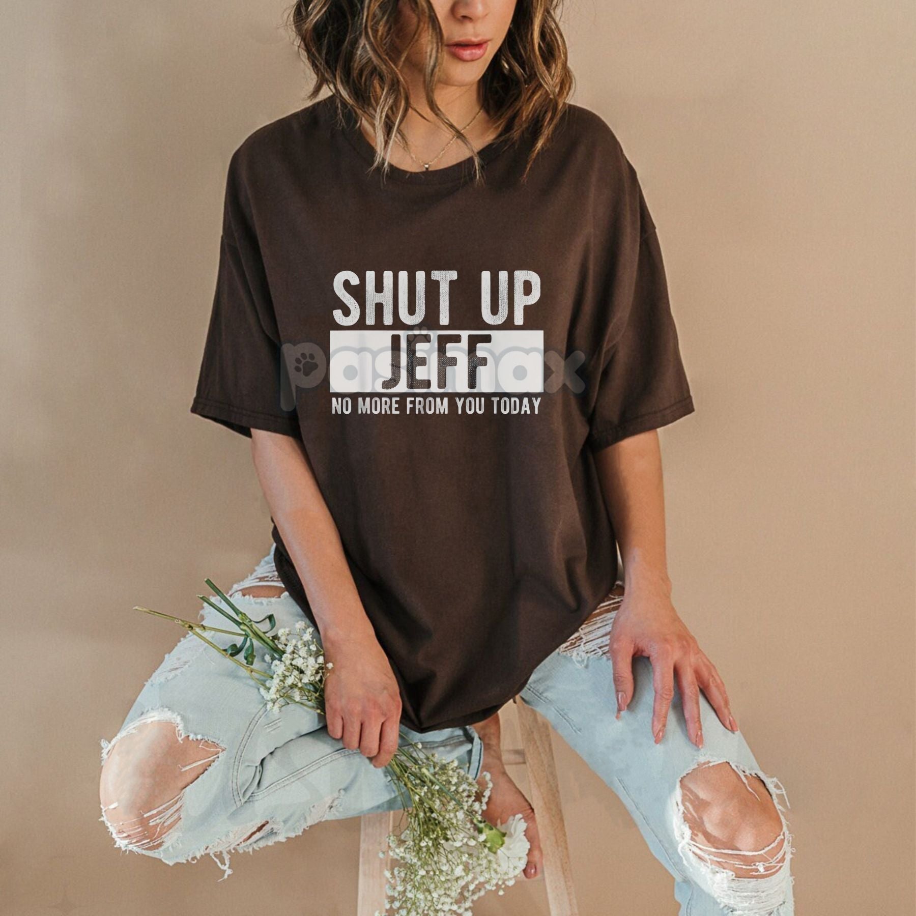 Pasimax Men's "Silence Jeff" T-Shirt - Funny Workplace Slogan Tee, Jeff Office Humor Gift, Direct Sarcasm Graphic — detail cl