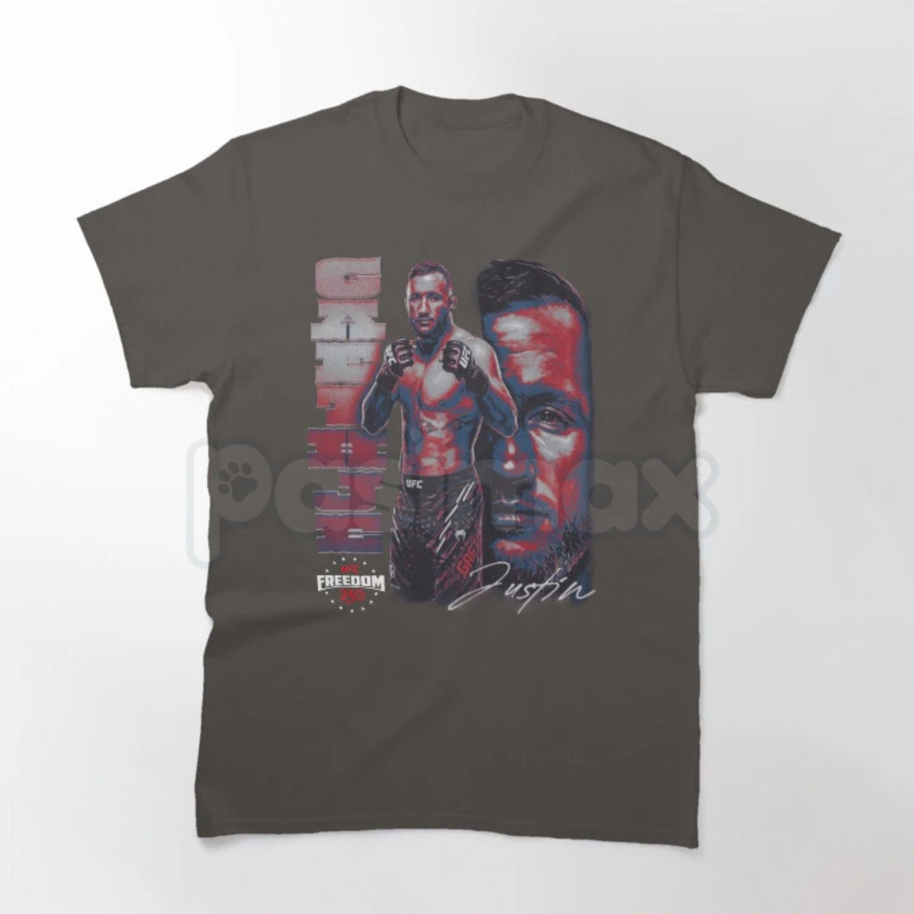 Justin Gaethje UFC Freedom 250 T-Shirt – MMA Fighter Tribute Patriotic Graphic Tee