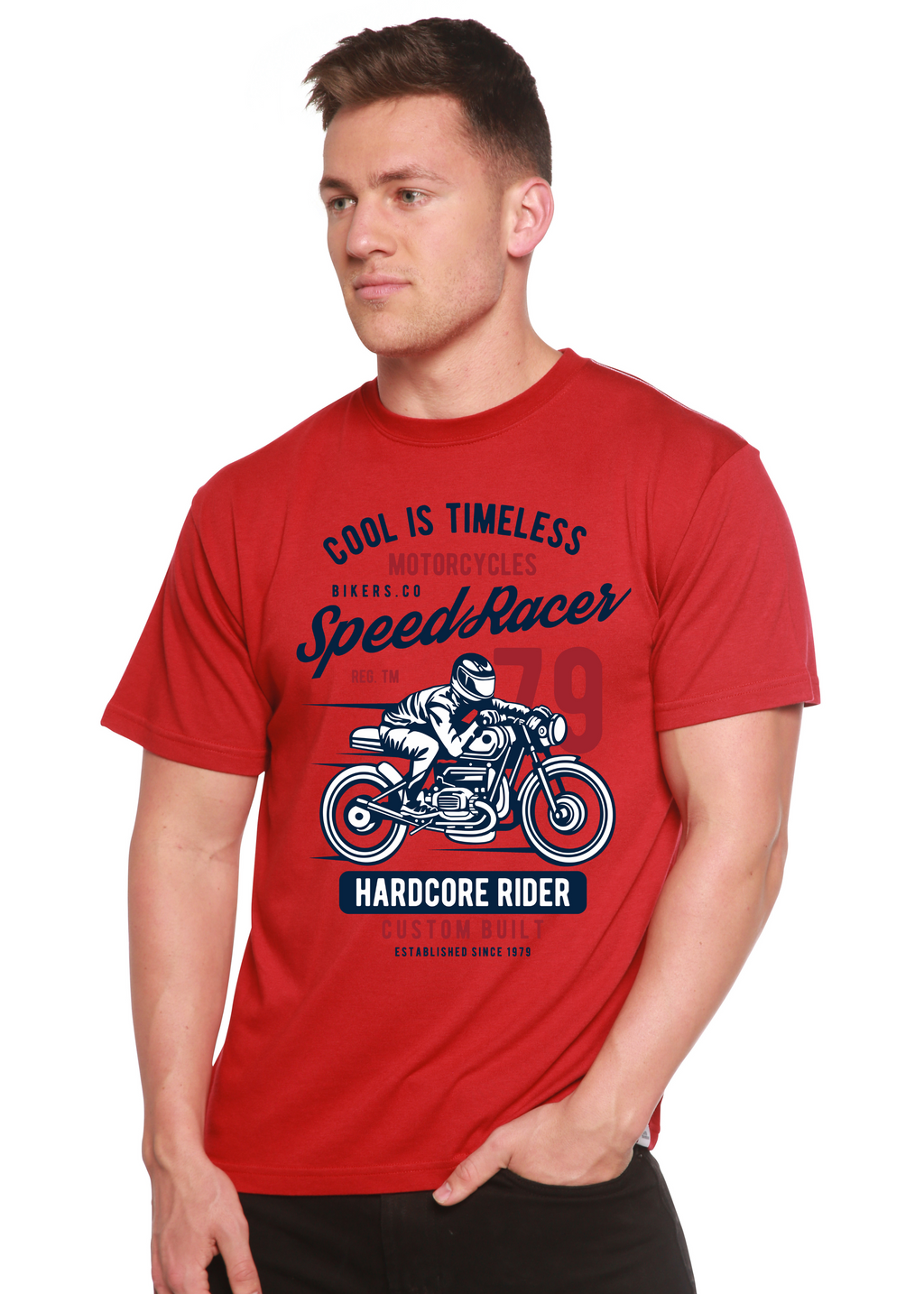 Spun Bamboo Speed Racer Spun Bamboo® Men's Bamboo Viscose/Organic Cotton Short Sleeve Graphic T-Shirt — back view
