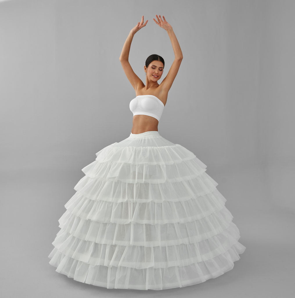 Simple Wedding Dresses Ball Gown Crinoline Skirt -Quinceanera Petticoat Skirt – Bridal Port, view 7