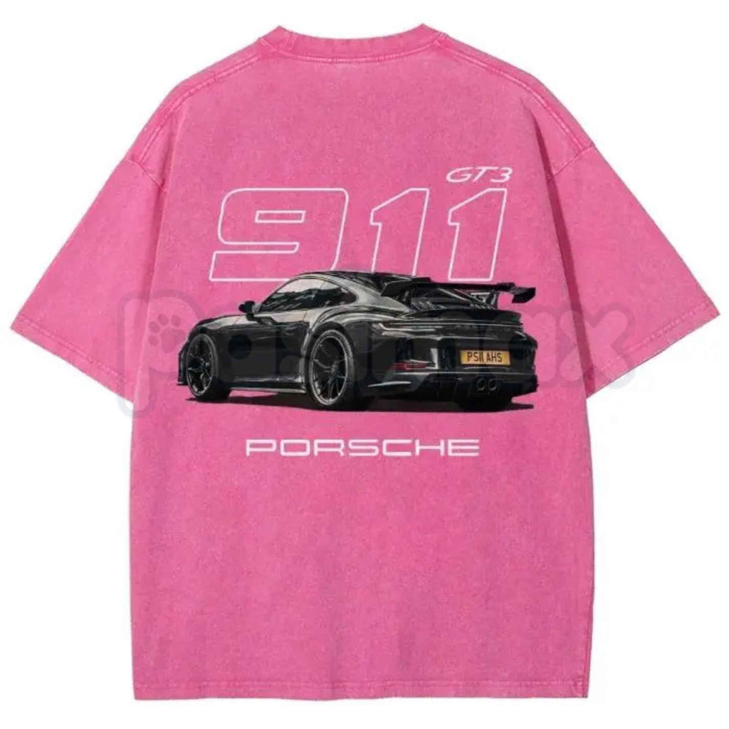 911 GT3 Racing T-Shirt – Retro German Supercar Graphic Tee, Vintage Washed Lightweight Cotton Unisex Motorsport Streetwear Top