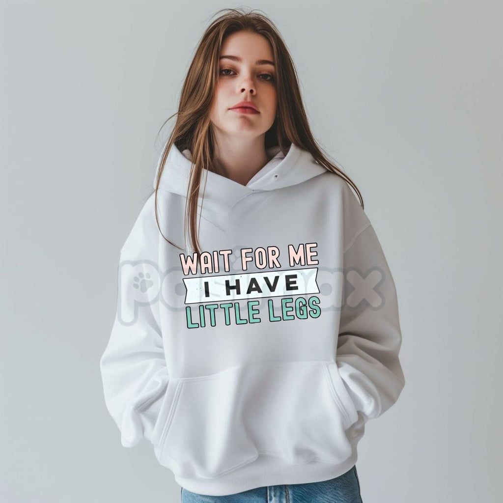 Pasimax "Wait For Me I Have Little Legs" Funny Hoodie – Sarcastic Corgi & Short People Humor Pullover, Cute Graphic Gift, Uni