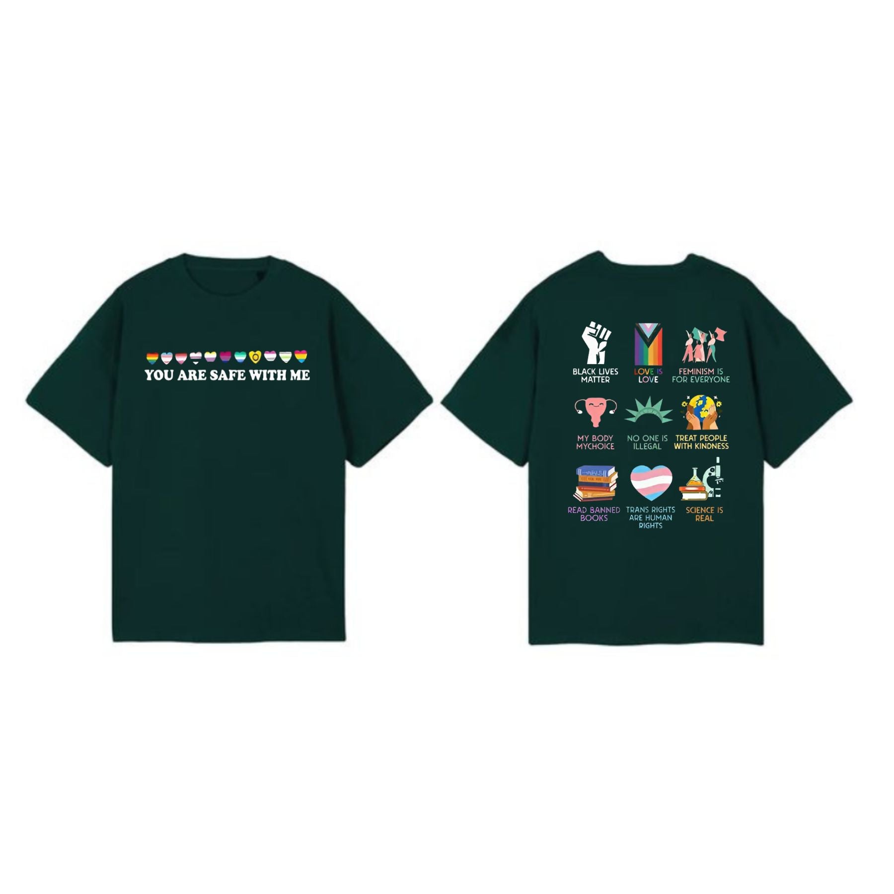 Pasimax "You Are Safe With Me" T-Shirt — detail close-up
