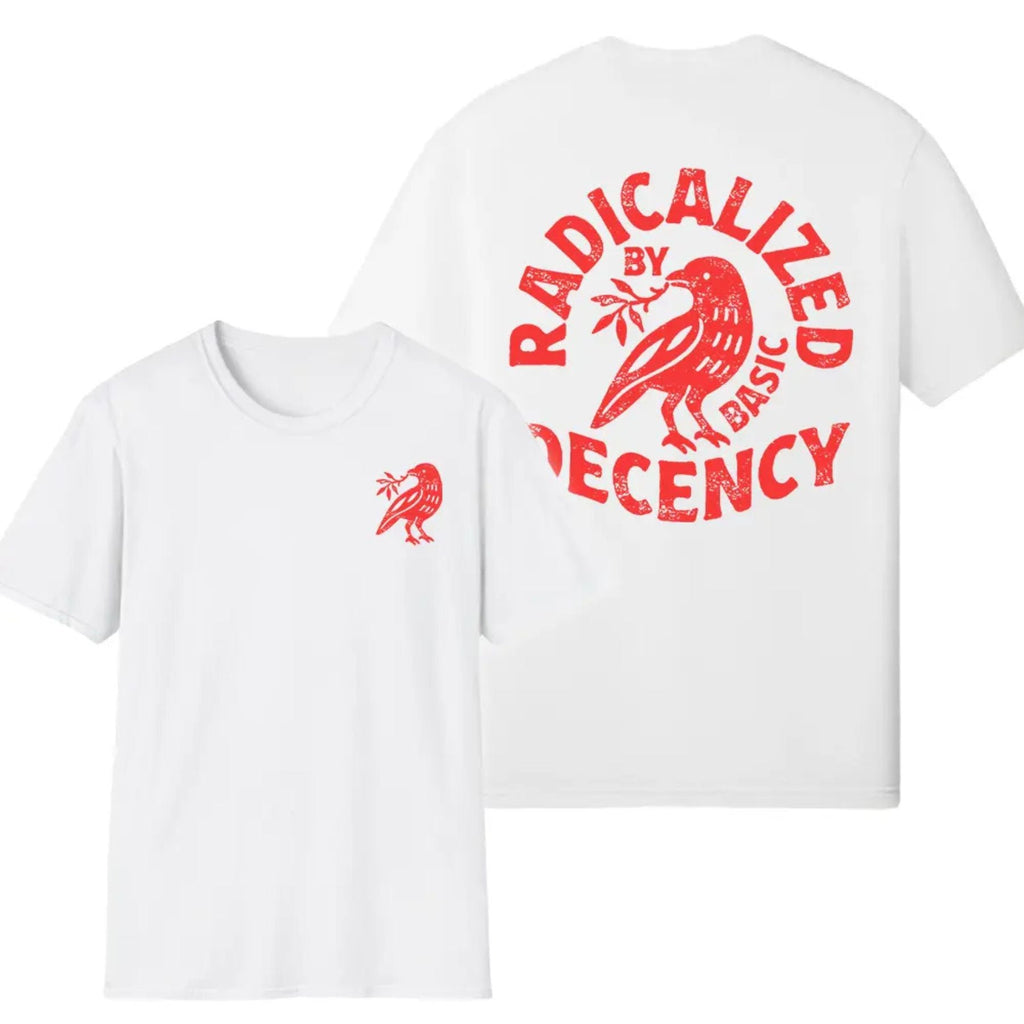 Pasimax "Radicalized By Basic Decency" T-Shirt — detail close-up
