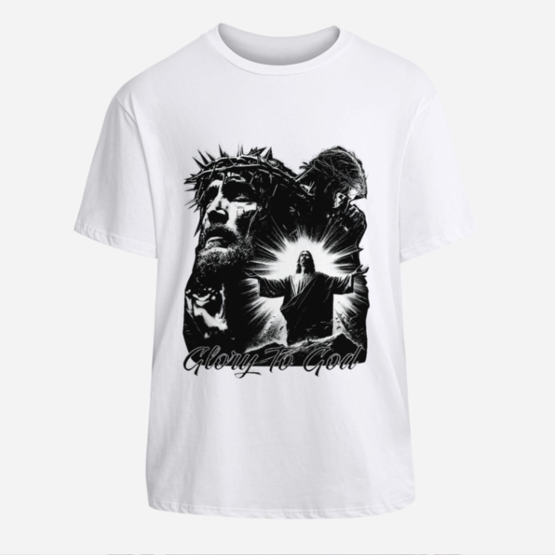 Pasimax "Glory To God" Jesus T-Shirt — detail close-up