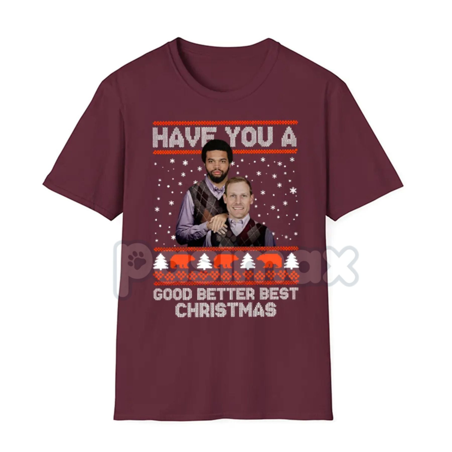 Pasimax Good Better Best Christmas Football T-Shirt - Funny Ugly Sweater Pattern Tee, Holiday Game Day Apparel, Football Fan 