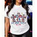 Women's "God Bless America" T-Shirt – USA 250th Anniversary Commemorative Tee, Remastered Heavy Cotton Semiquincentennial Top, Soft Lived-In Patriotic Heritage Shirt, Made in USA