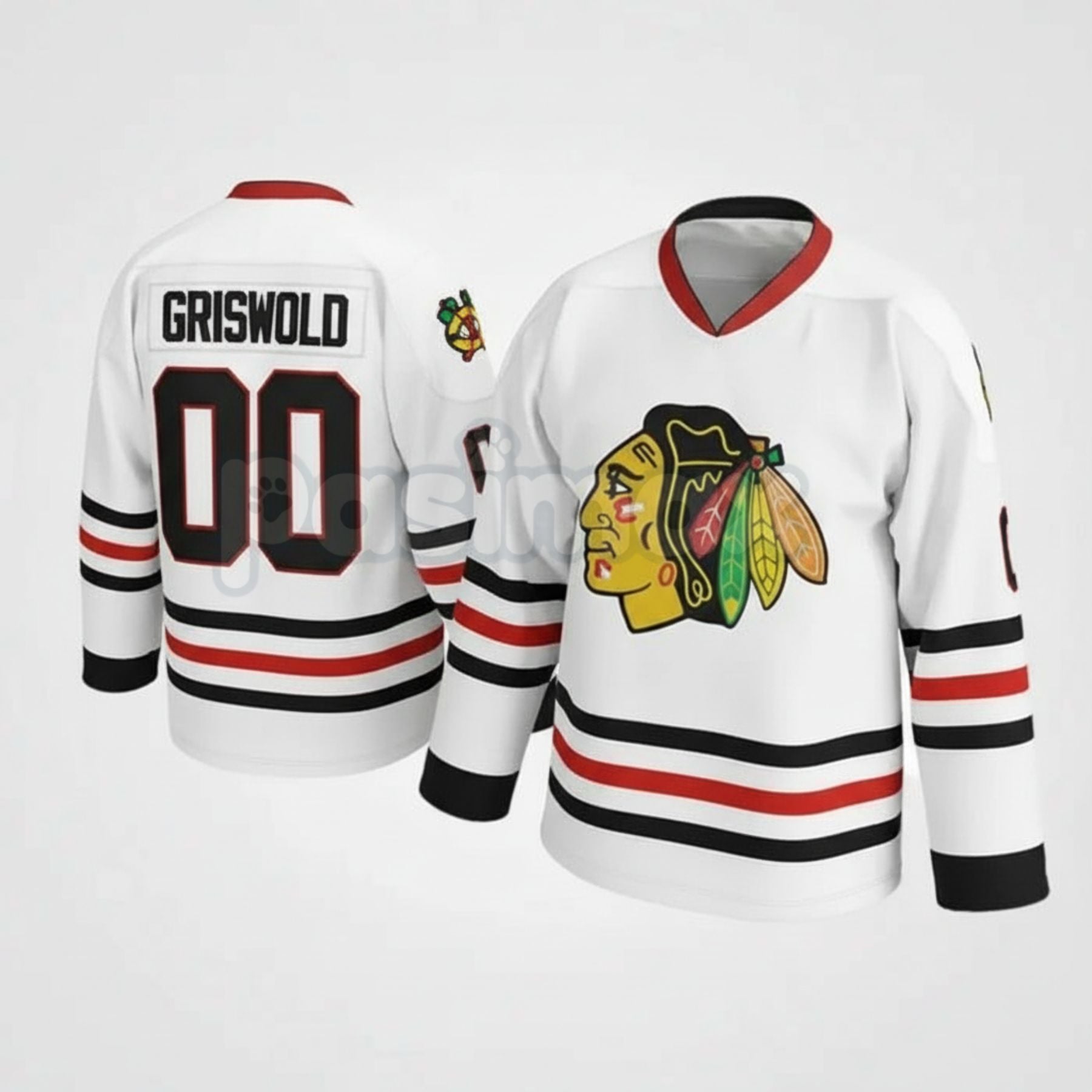 Pasimax National Lampoon's Clark Griswold #00 Hockey Jersey – Breathable Fan Apparel — detail close-up