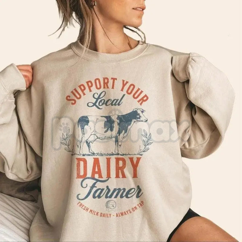 Pasimax Eat Local Breastfeeding Sweatshirt | Vintage Bistro Nursing Mom Crewneck | Aesthetic Motherhood Jumper | Luxury Nursi