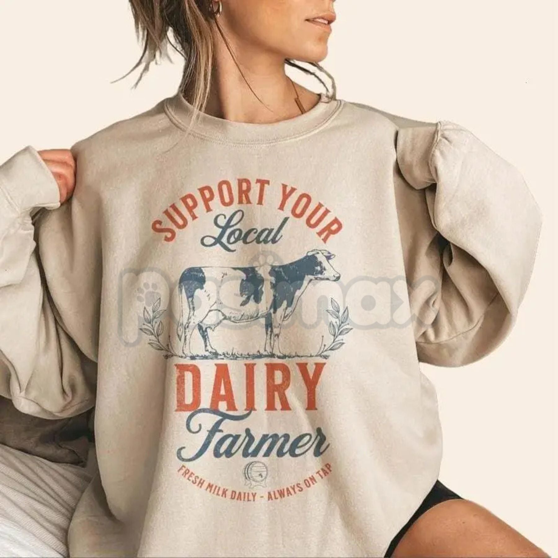 Pasimax Eat Local Breastfeeding Sweatshirt | Vintage Bistro Nursing Mom Crewneck | Aesthetic Motherhood Jumper | Luxury Nursi