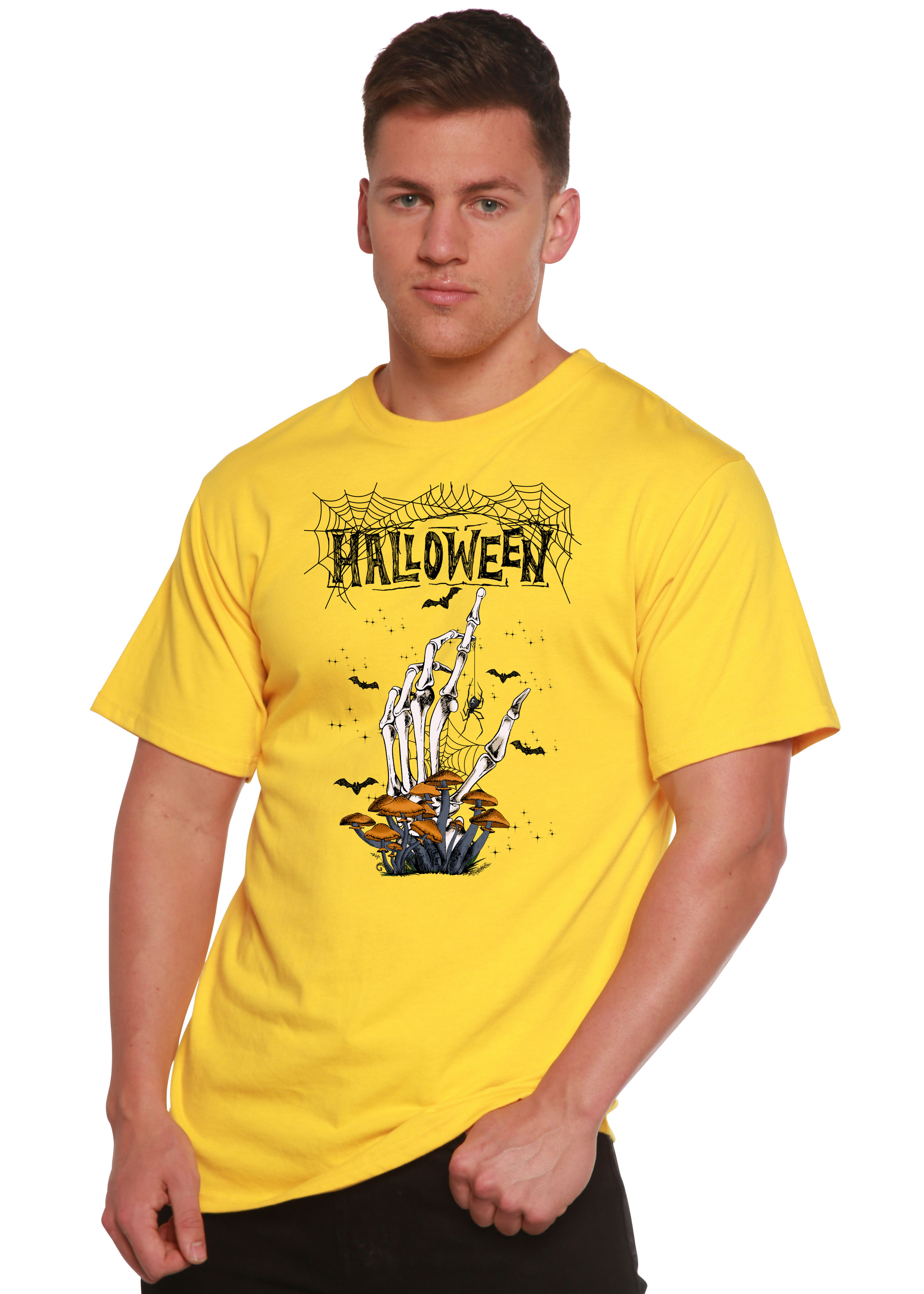 Spun Bamboo Halloween Men's Bamboo Viscose/Organic Cotton Short Sleeve Graphic T-Shirt — side view
