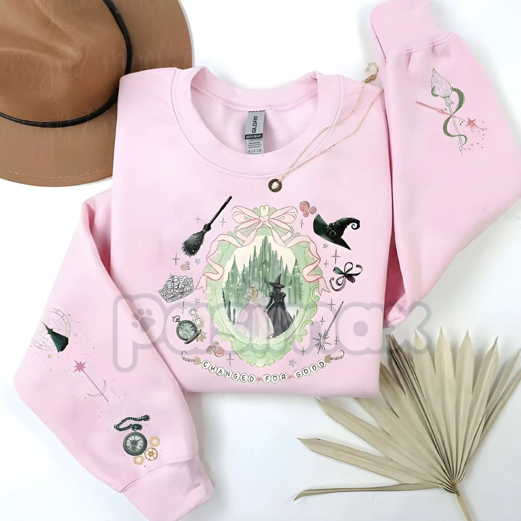 Pasimax Enchanted Emerald Friendship Sweatshirt – Magical Best Friend Matching Crewneck — detail close-up