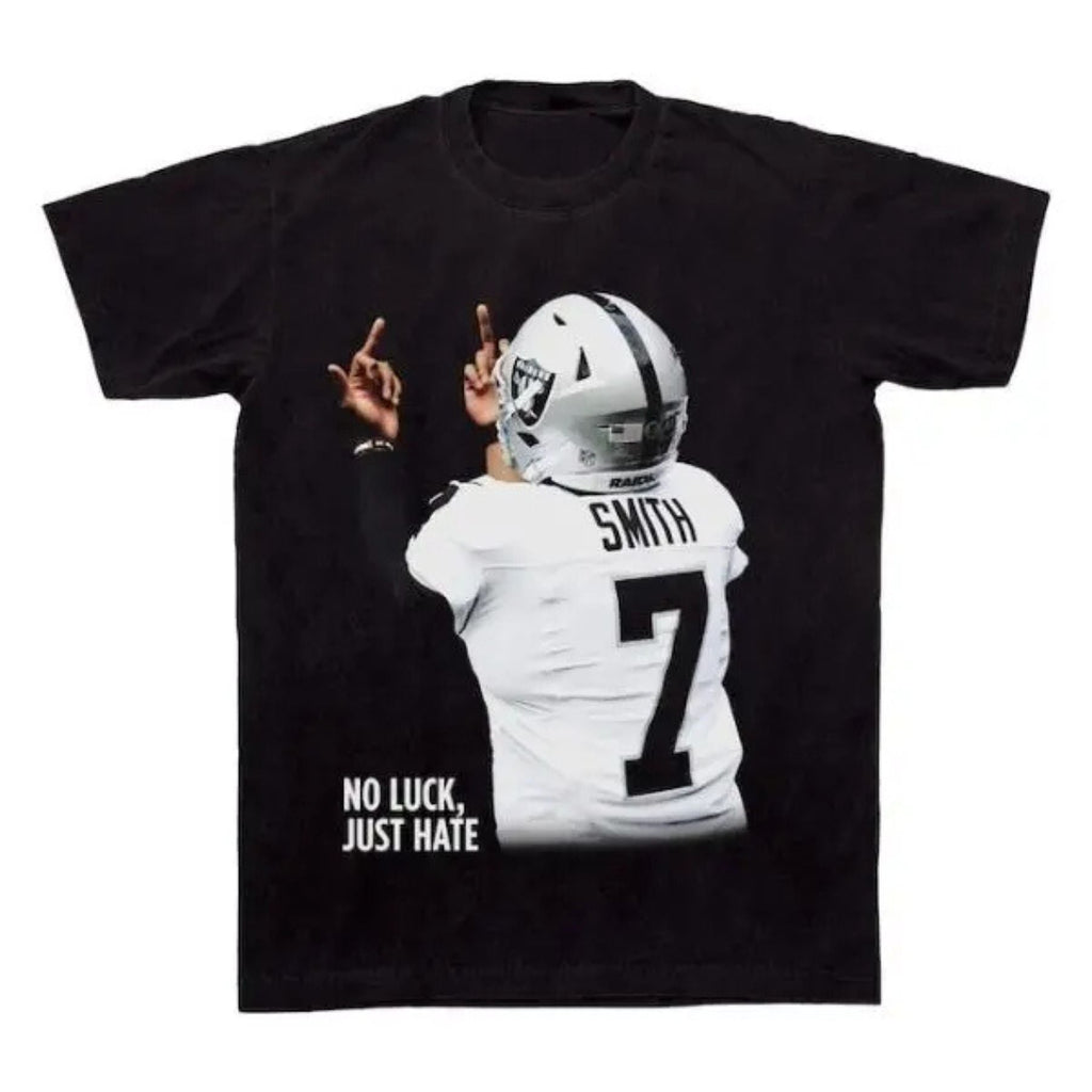 Pasimax "No Luck Just Hate" Geno Smith T-Shirt — detail close-up