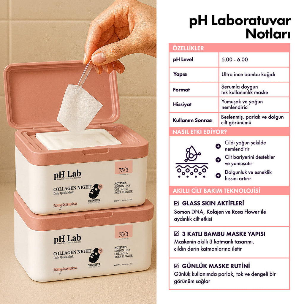 PHLab Collagen Daily Sheet Mask, 30-Count, Salmon DNA & Niacinamide