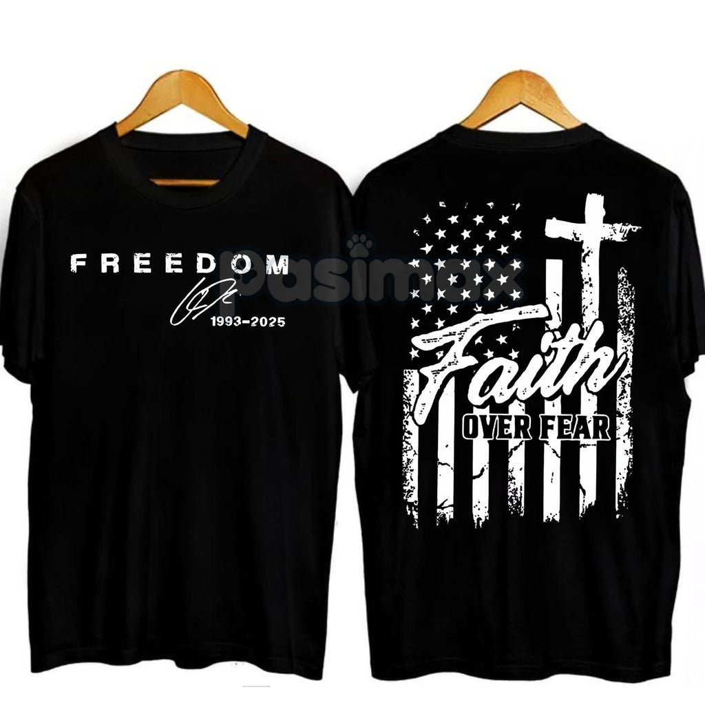 Pasimax "Faith Over Fear" Freedom American Flag T-Shirt — lifestyle context
