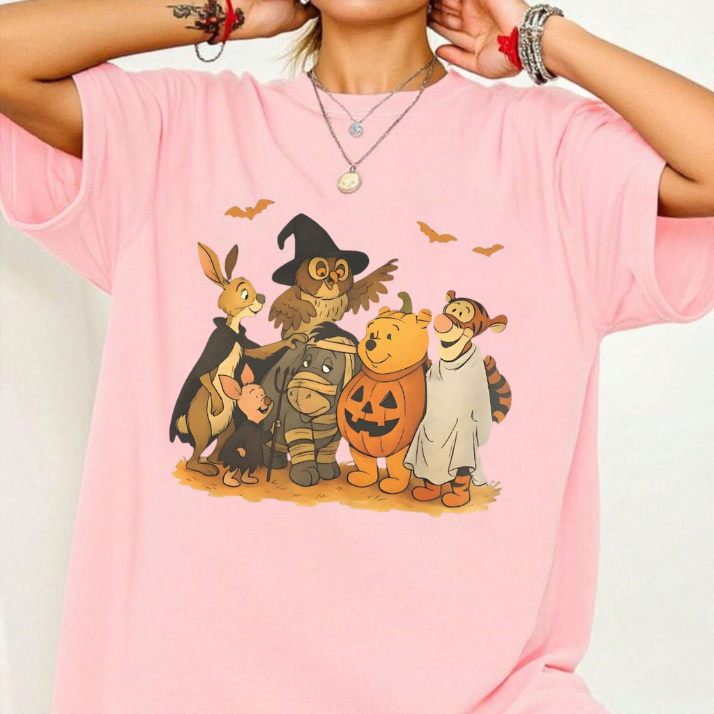 Pasimax Vintage Halloween Animal Friends T-Shirt — detail close-up