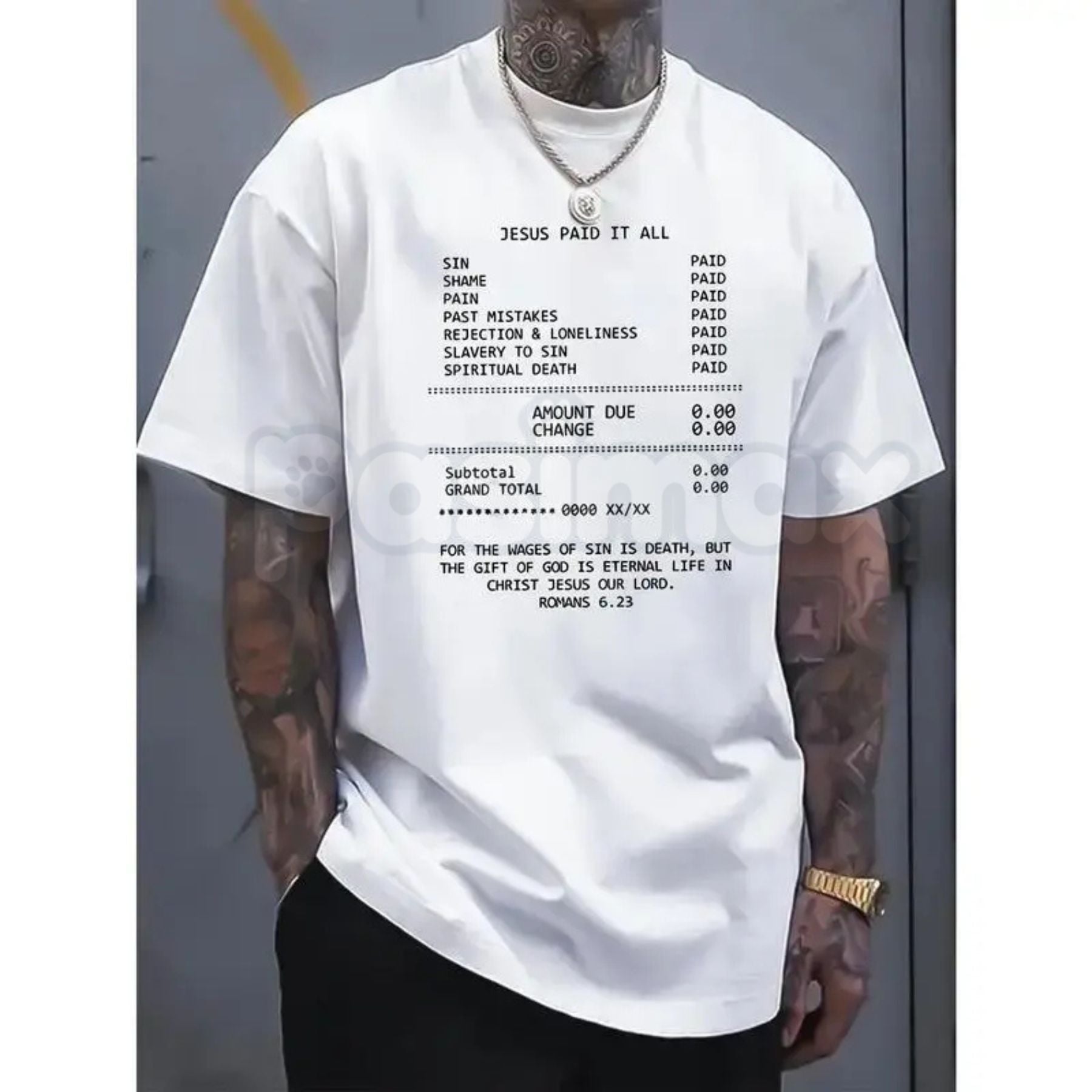 Pasimax Minimalist "JESUS PAID IT ALL" Graphic Tee – Clean Aesthetic Christian Apparel, Premium 100% Cotton Faith-Based Top, 