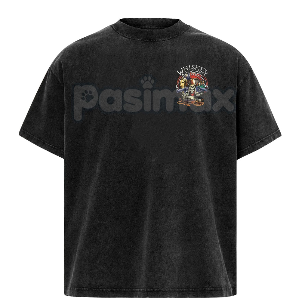 Pasimax Whiskey Myers Skeleton Cowboy T-Shirt – Revolvers Southern Rock Band Tee, Black Vintage Shirt — detail close-up