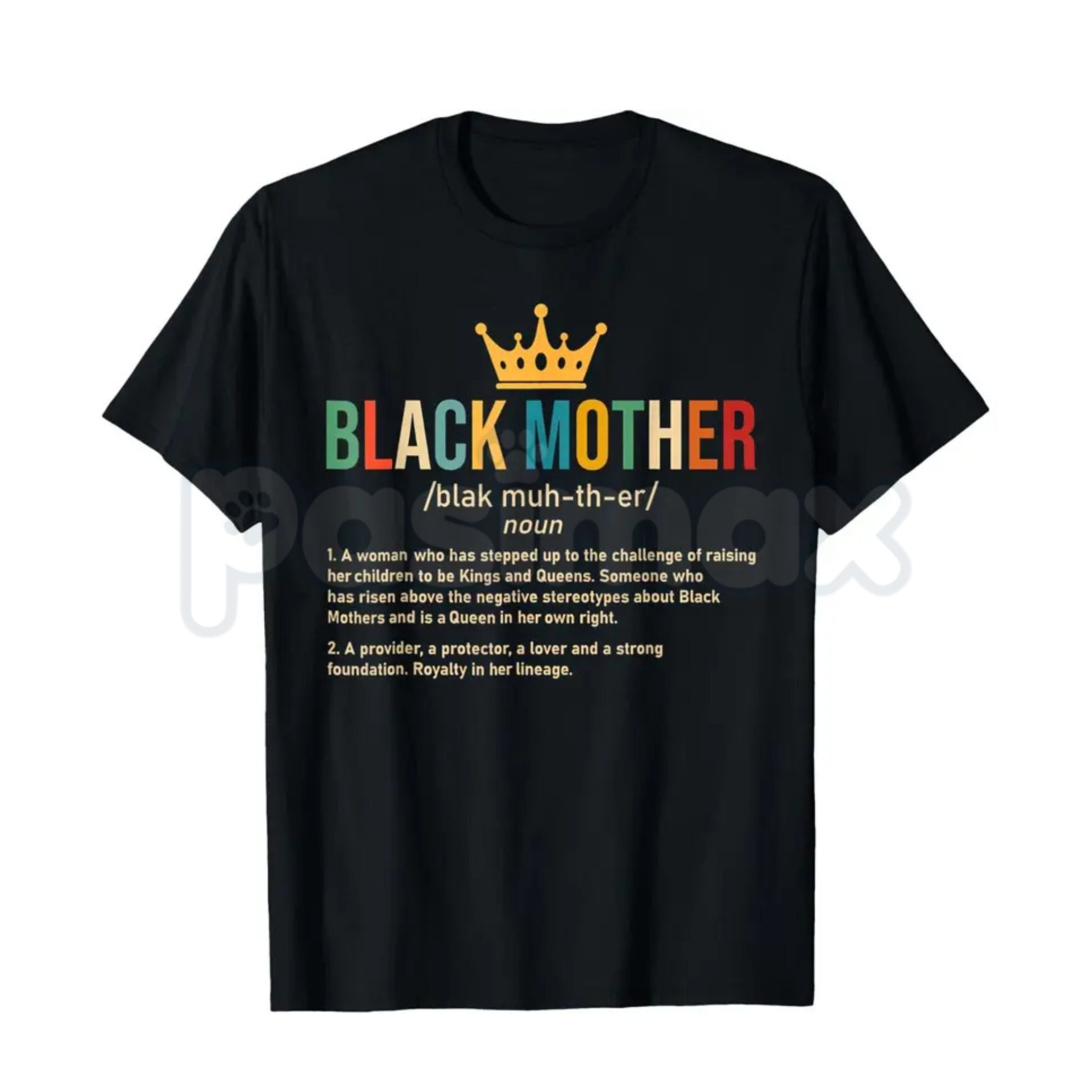 Black Mother Definition T-Shirt – African American Mom Graphic Tee, Remastered Heavy Cotton Mother's Day Top, Soft Lived-In Heavyweight Melanin Queen Shirt, Made in USA